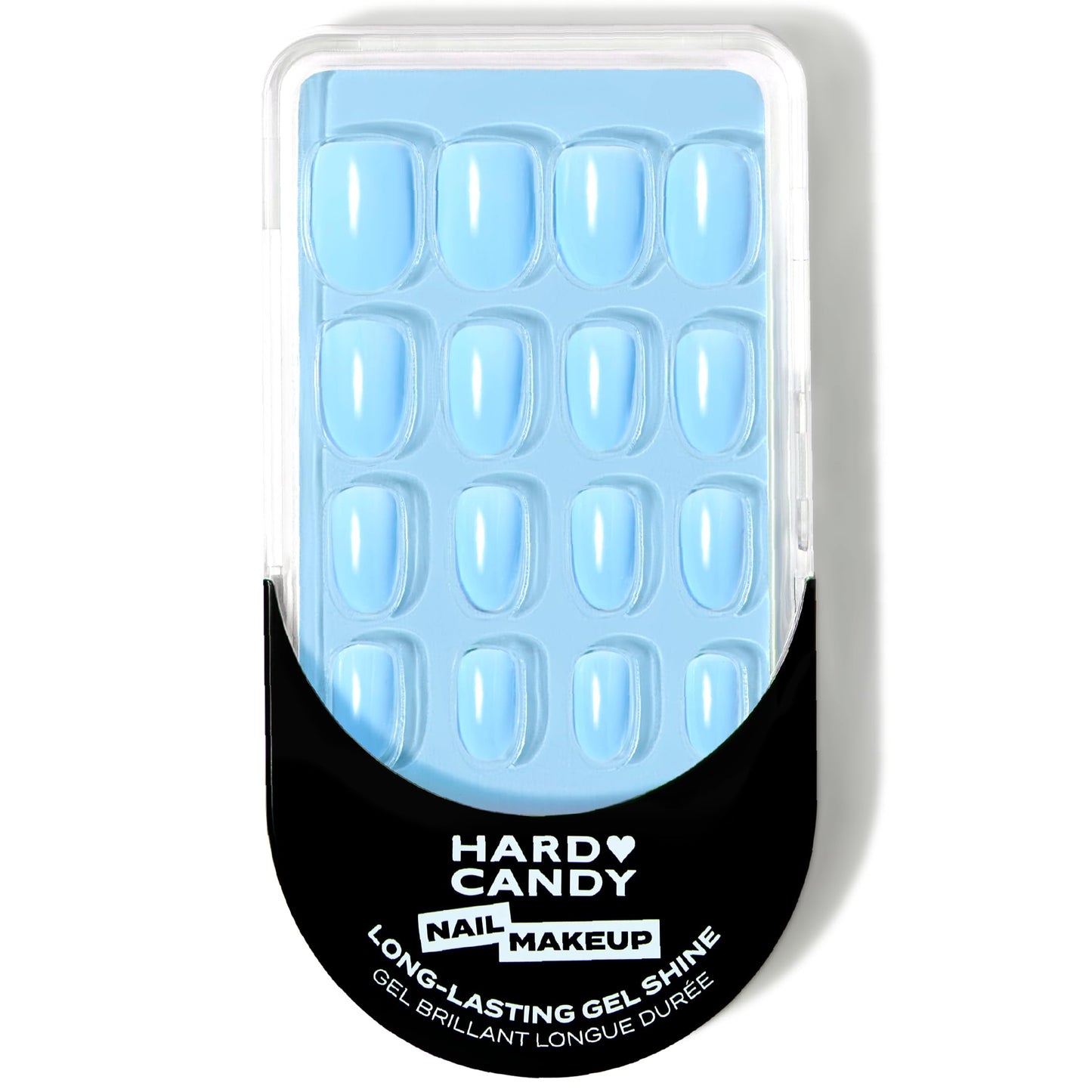 Short Baby Blue Press On Nails - Hard Candy Glue On Nails | Short Round False Nails with Real Light Blue Polish | 24 Nail Kit in 12 Sizes, Strong Glue & Reusable Travel Case Included.