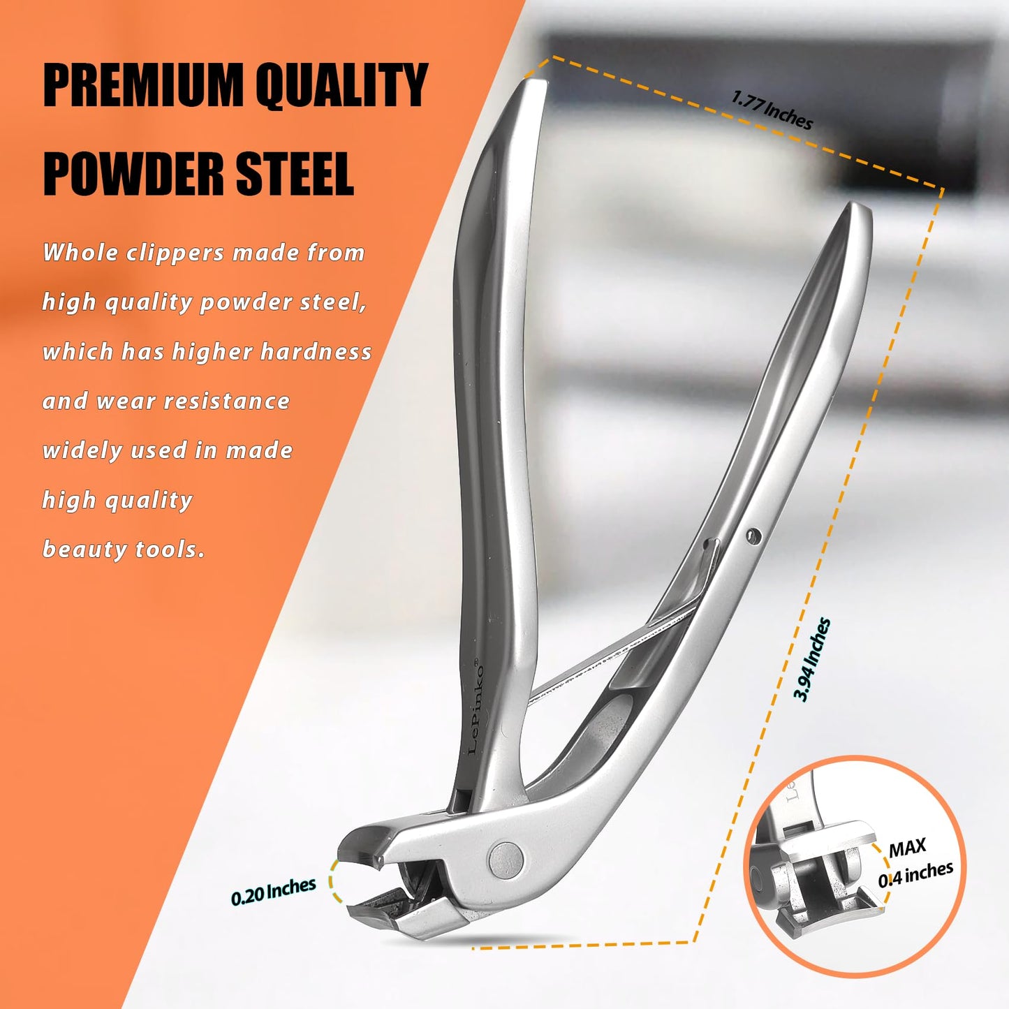 Angled Head Large Toenails Clippers for Seniors, Nail Clipper for Thick Toenails and Fingernails, Nail Cutter with Catcher, Nano Glass Nail Buffer, Gifts for Stocking Stuffers Men Women