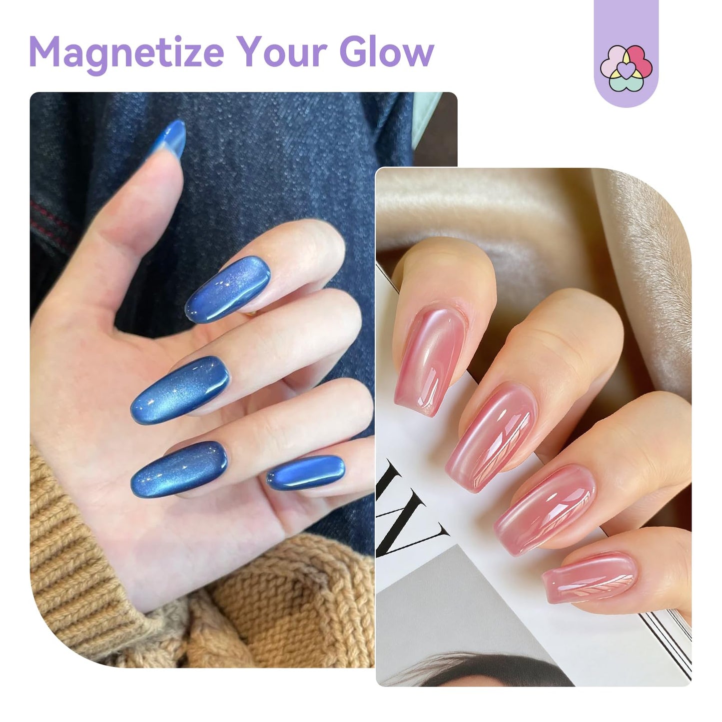 SAVILAND One-Step Cat Eye Magnet: Powerful 5D Nail Magnet Multifunctional White Cateye Magnet for Nails with Round Magnetic Bead for Wide Glass Bead French Cat Eye Effect DIY Nail Art Home