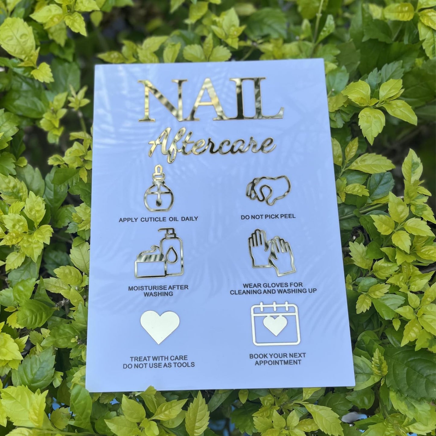 Empty Cuticle Oil Pen Label Sticker Nails Aftercare 3D Acrylic Sign Advice for Nail Room Decor