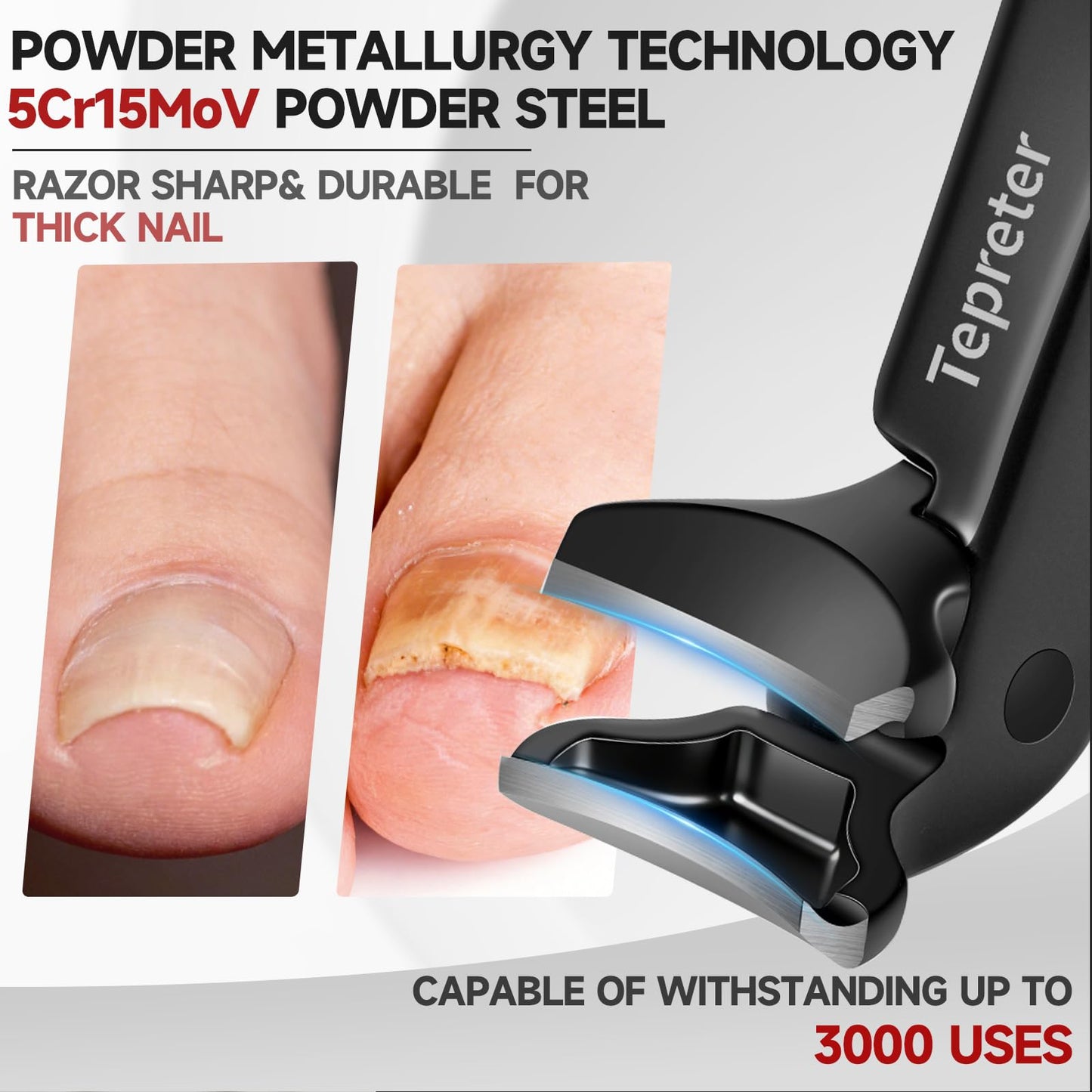 Ergonomic Long Handle Toenail Clippers for Seniors, Angled Head Wide Jaw Fingernail Clipper for Thick Ingrown Toenails for Men Women, Large Finger Nail Clippers Adult with Nail File, Mothers Day Gifts