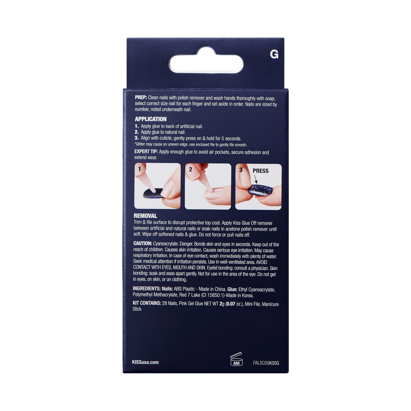 KISS Gel Fantasy 28 Pcs Press On Nails, Long Almond Fake Nails, Black Grey Snake Design Stick On Extensions, Reusable Full Cover Kit with Glue, Manicure Stick & File, 7 Day Wear, Vegan & Cruelty Free