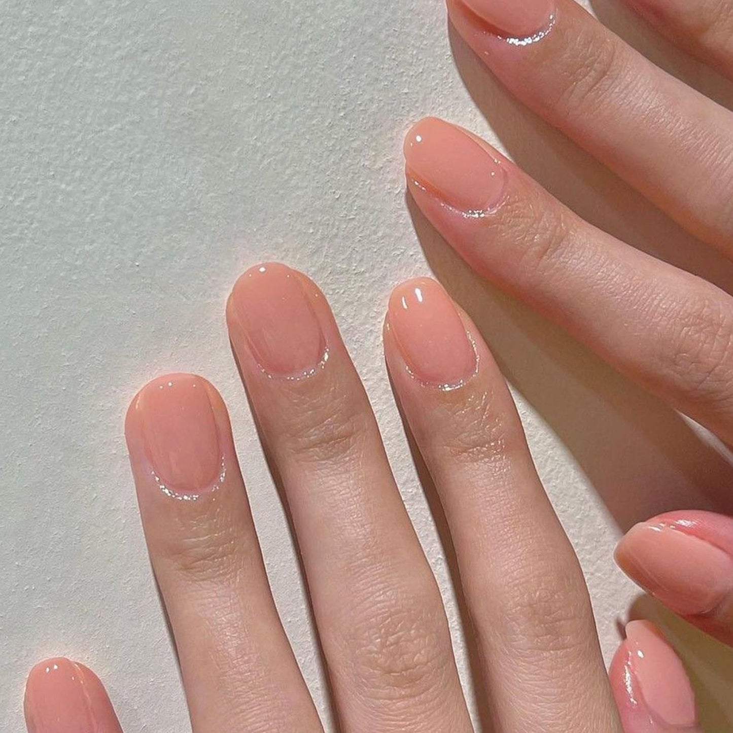GLAMERMAID Press On Nails Extra Short Square, Jelly Soft Gel Fake Nails Round Squoval, Natural Nude Pink False Nails Tip, Pure White Fake Nails Short Squoval, Natural Round Square Glue on Nails Glossy