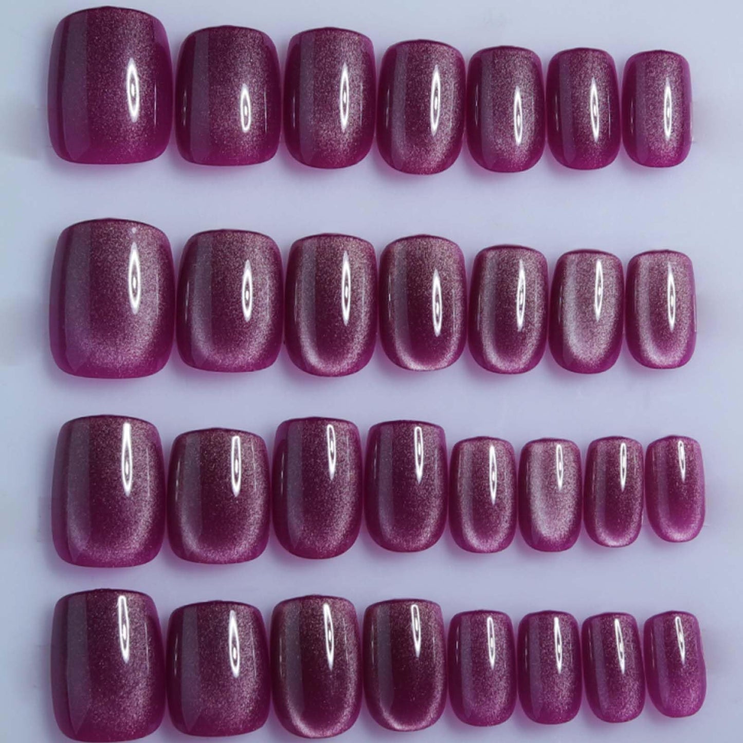 Hkanlre Short Press-On Nails Square Fake Nails Jelly Acrylic Fake Nail Finish Salon-Quality Holiday Nails 30 Nail Kit for Women