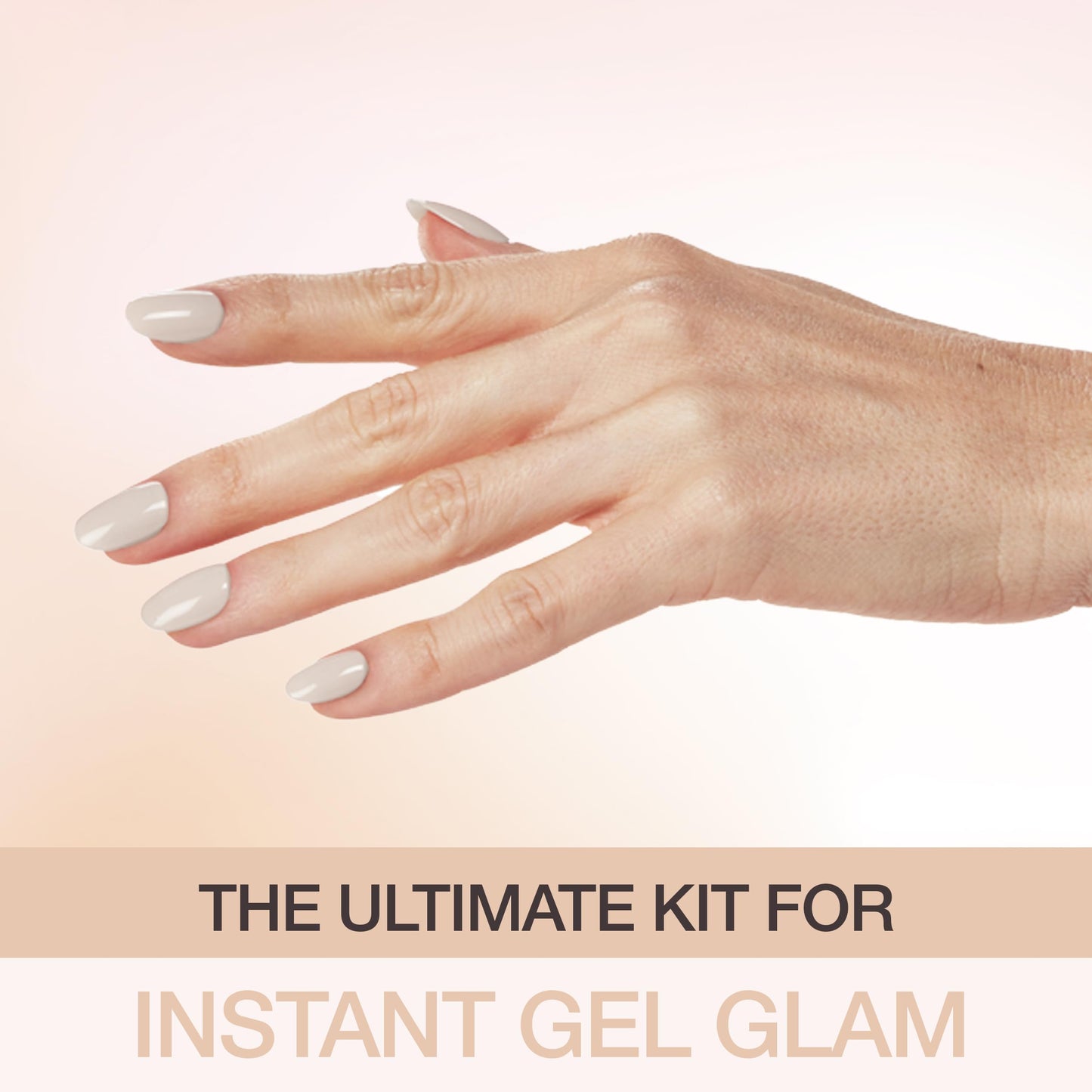 Ardell Nail Addict Gel Nail Starter Kit with Led Uv Light - Cashmere Sands, Semi-Cured Gel Nails Strips, File & Prep Pad for Easy At-Home Diy Manicure, Pack of 1