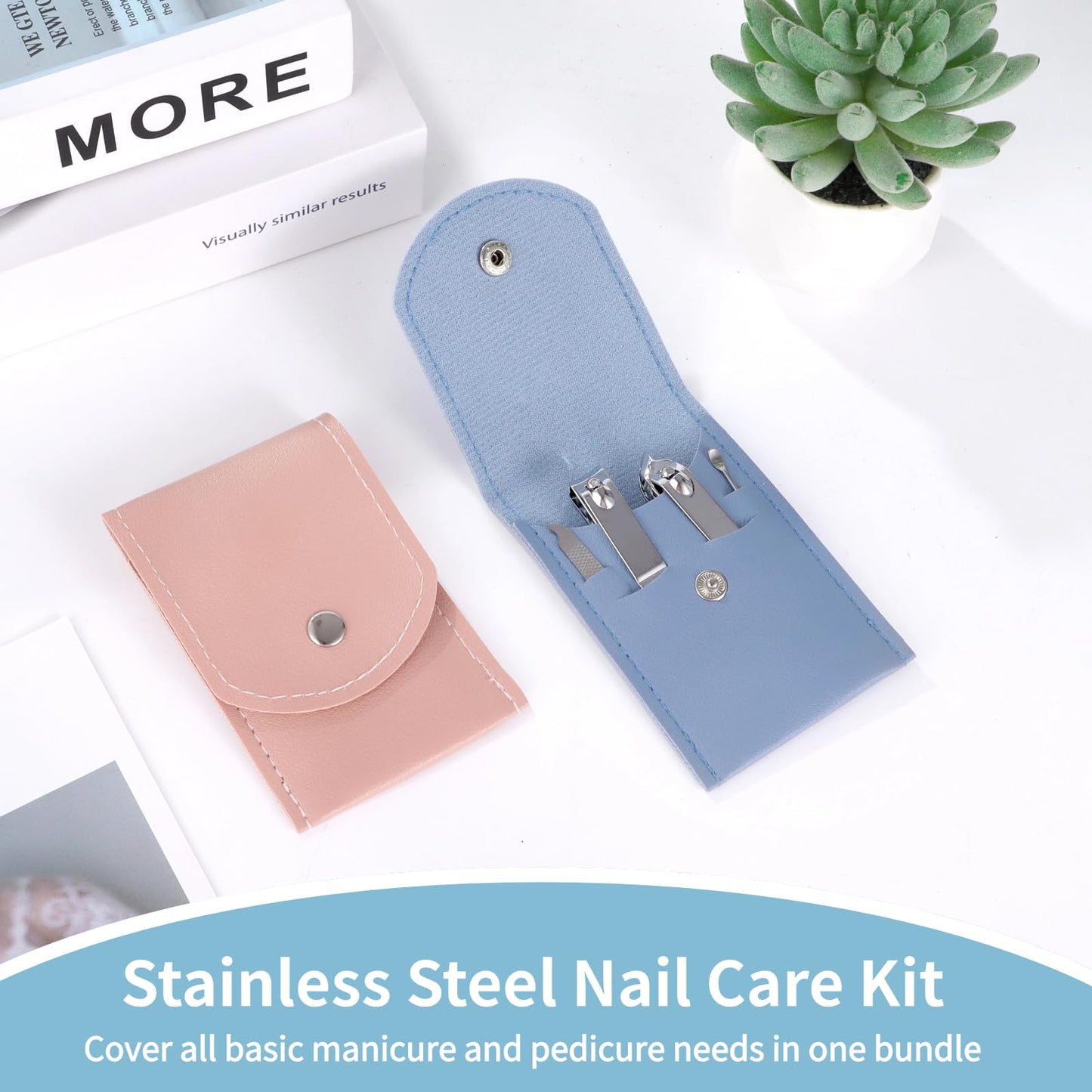 30 Pcs Nail Clipper Set, 4-in-1 Manicure Kit Bulk, Stainless Steel Nail Care Kit with PU Leather Folding Case, Portable Travel Manicure Essentials for Home, Salon & Gifting
