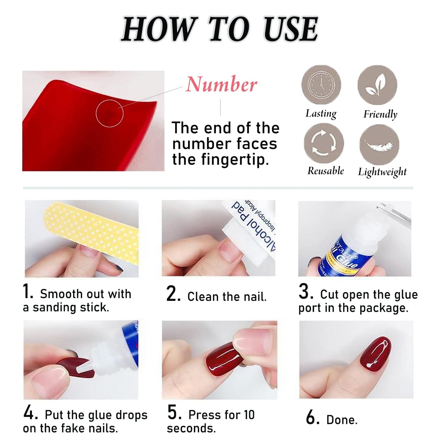 IMSOHOT Short Square Squoval Glossy Press on Nails, Nude Gold French Acrylic Nails for Women, 24PCS