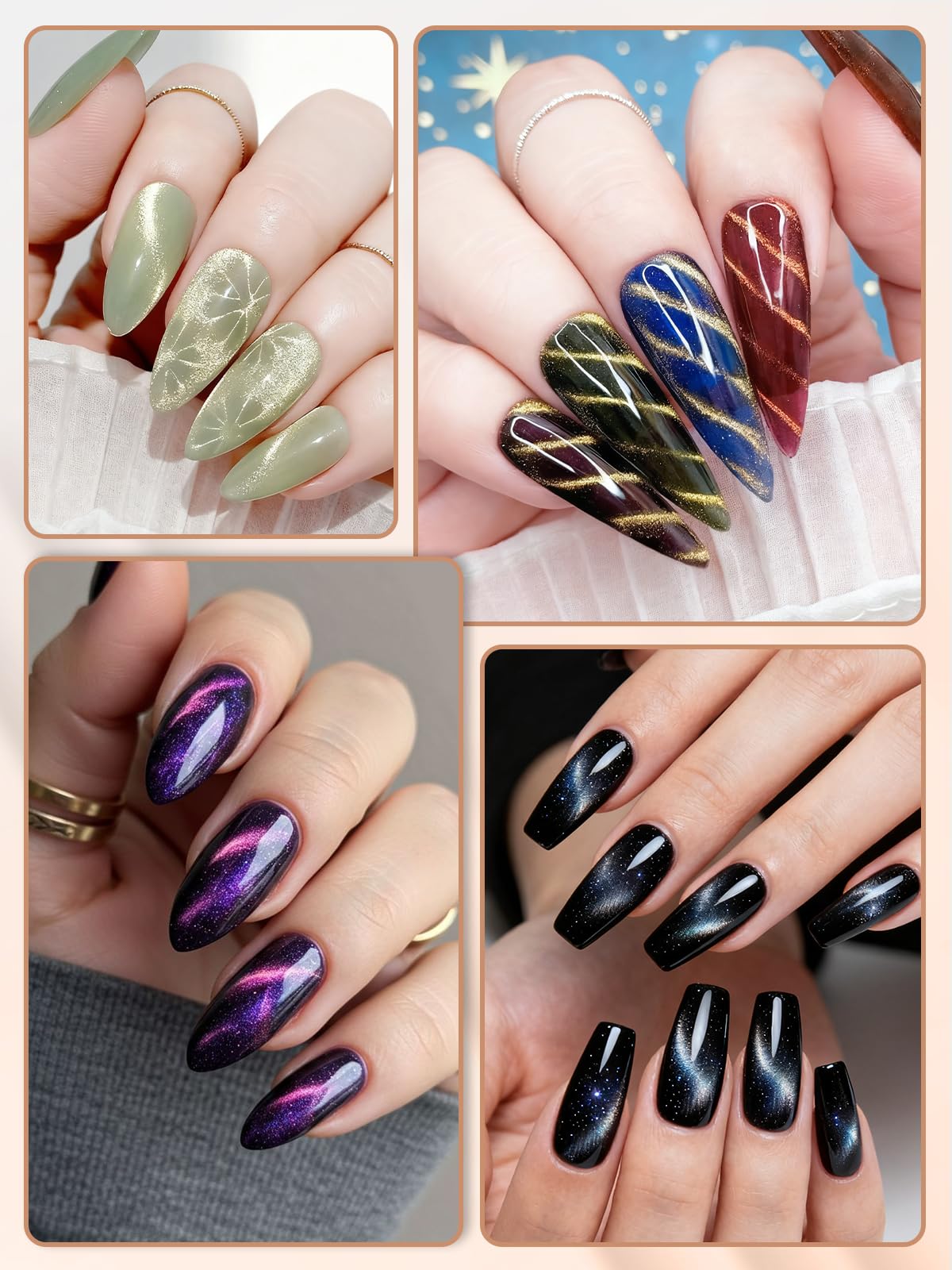 TOROKOM Cat Eye Magnet for Nails, 3 in 1 Heart Nail Magnet for Cat Eye Gel Nail Polish, Multi-Functional Nail Magnet Wand Flower Magnet Stick Magnetic Beads for Cat Eye Gel Nail Polish