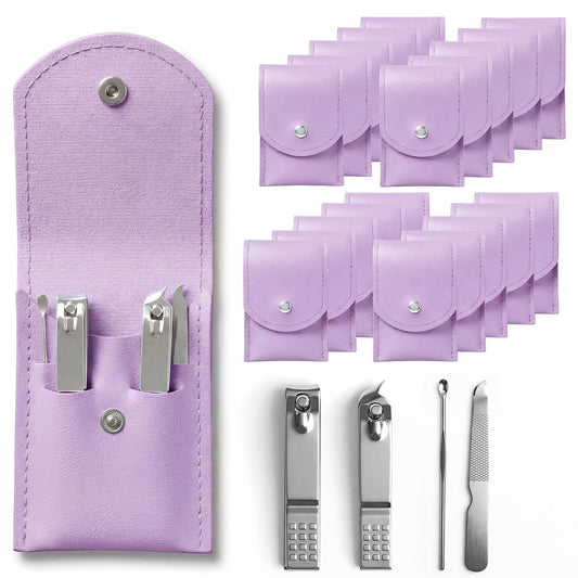RISESAILS 20-Piece Complete Nail Care Kit, Professional Manicure Set with Stainless Steel Tools for Home Use, Travel & Gifts | Portable Nail Clipper Kit in Purple Case(Purple)