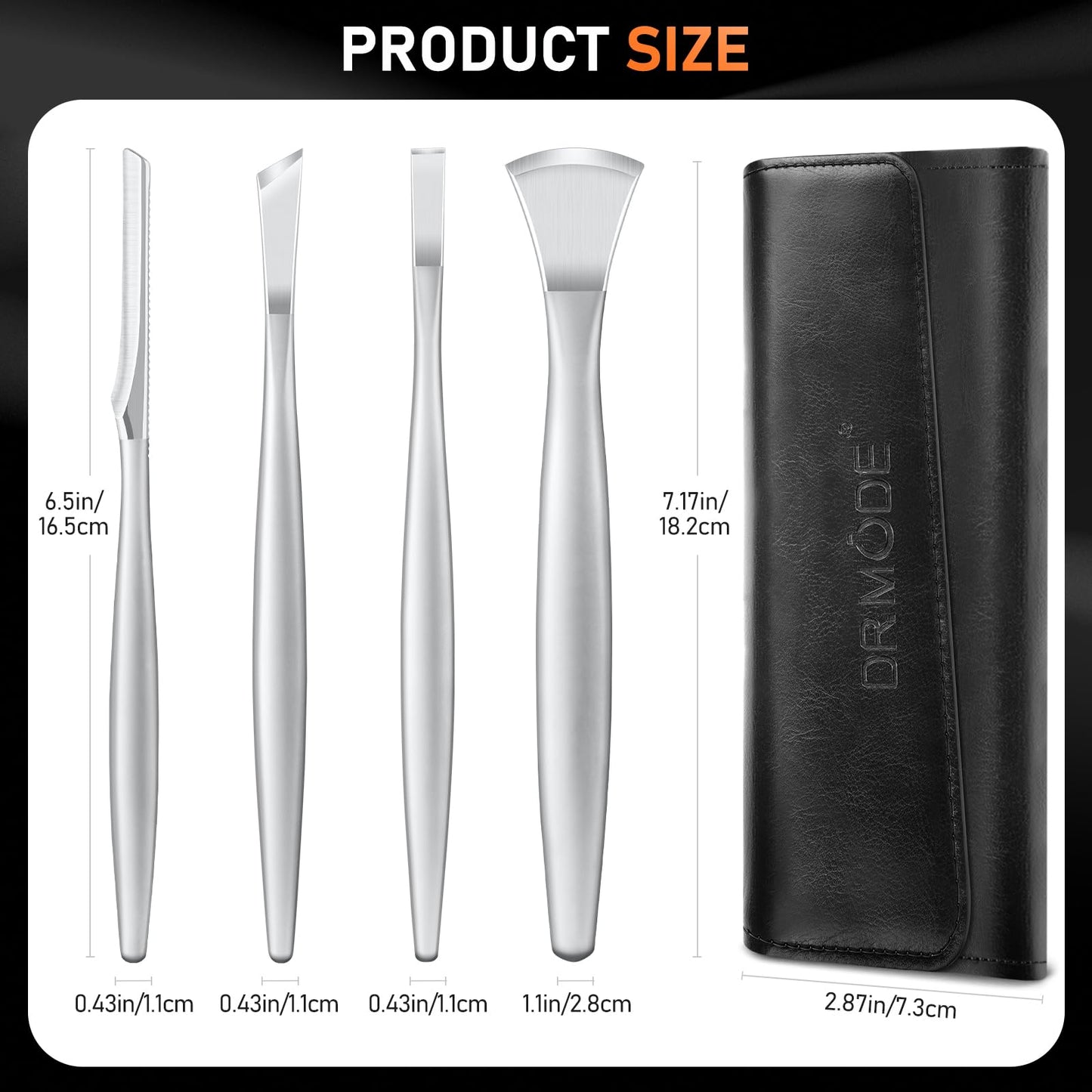 Professional Pedicure Tools for Feet, 4PCS Pedicure Knife Sets, Ingrown Toenail Removal Kit, Stainless Steel Corn Removers, Foot Scraper, Callus Shaver, Calloused Feet Remover Tool