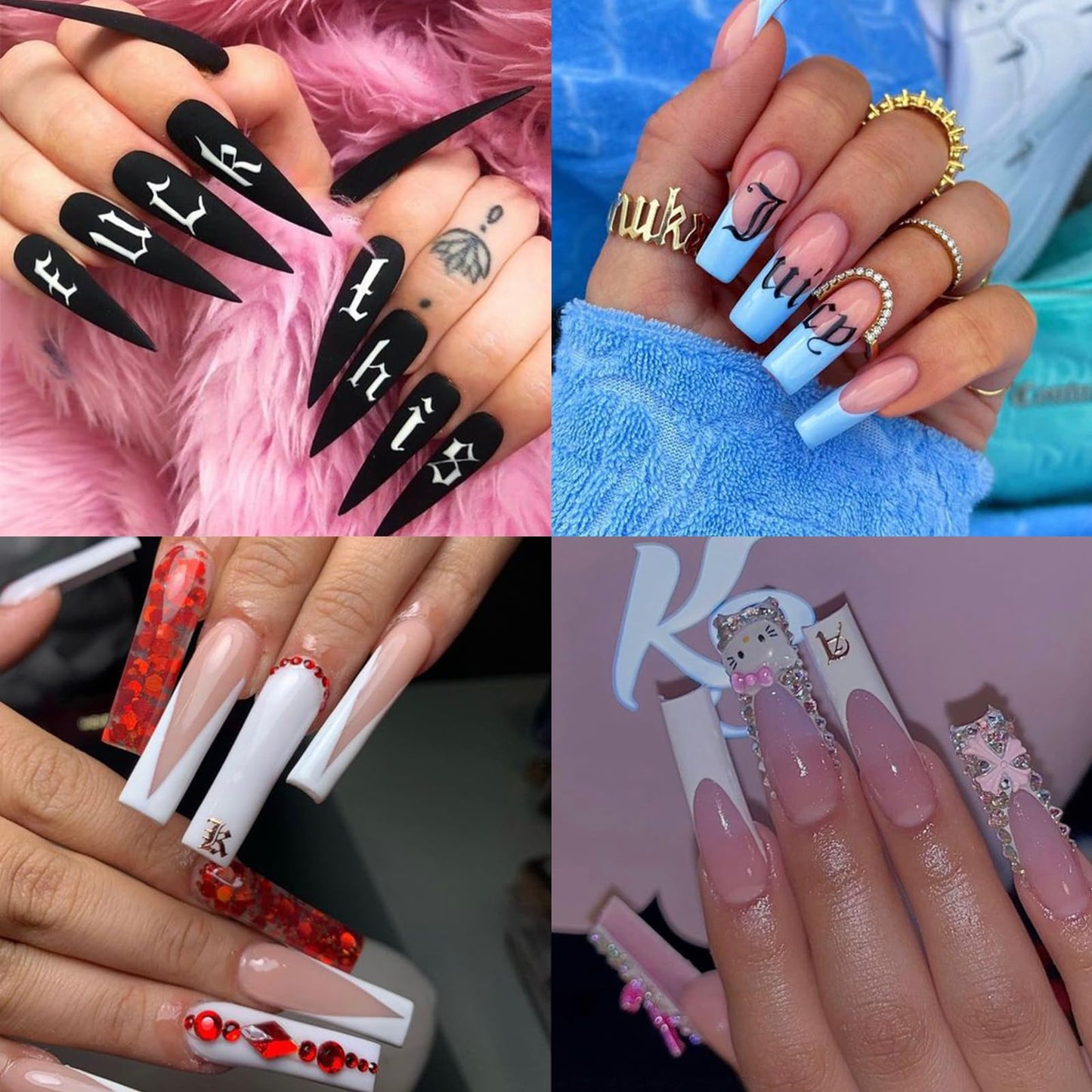 8 Sheets Old Letters Nail Art Stickers Decals Black White English Character Nail Decals Laser Glitter Gold English Alphabet Nail Art Design Letters Words Nail Sticker Nail Decoration for Women Girls