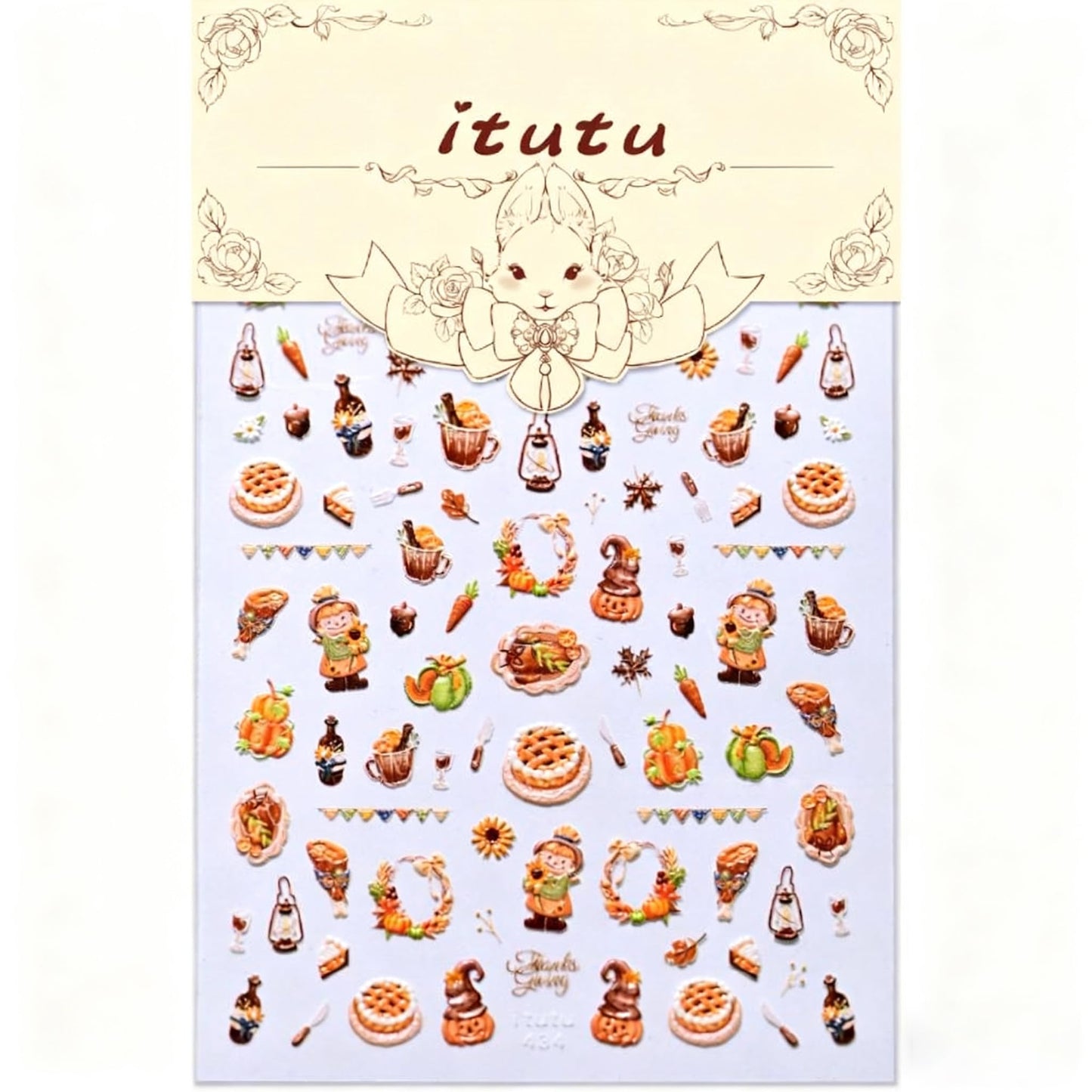 Thanksgiving Day Nail Stickers 5D Embossed Pumpkin Lanterns Nail Art Stickers 3D Self Adhesive Wine Bottles Nail Decals Fall Autumn Cute Girl Nail Design Garland Nail Art Supplies for Women 1 Sheet