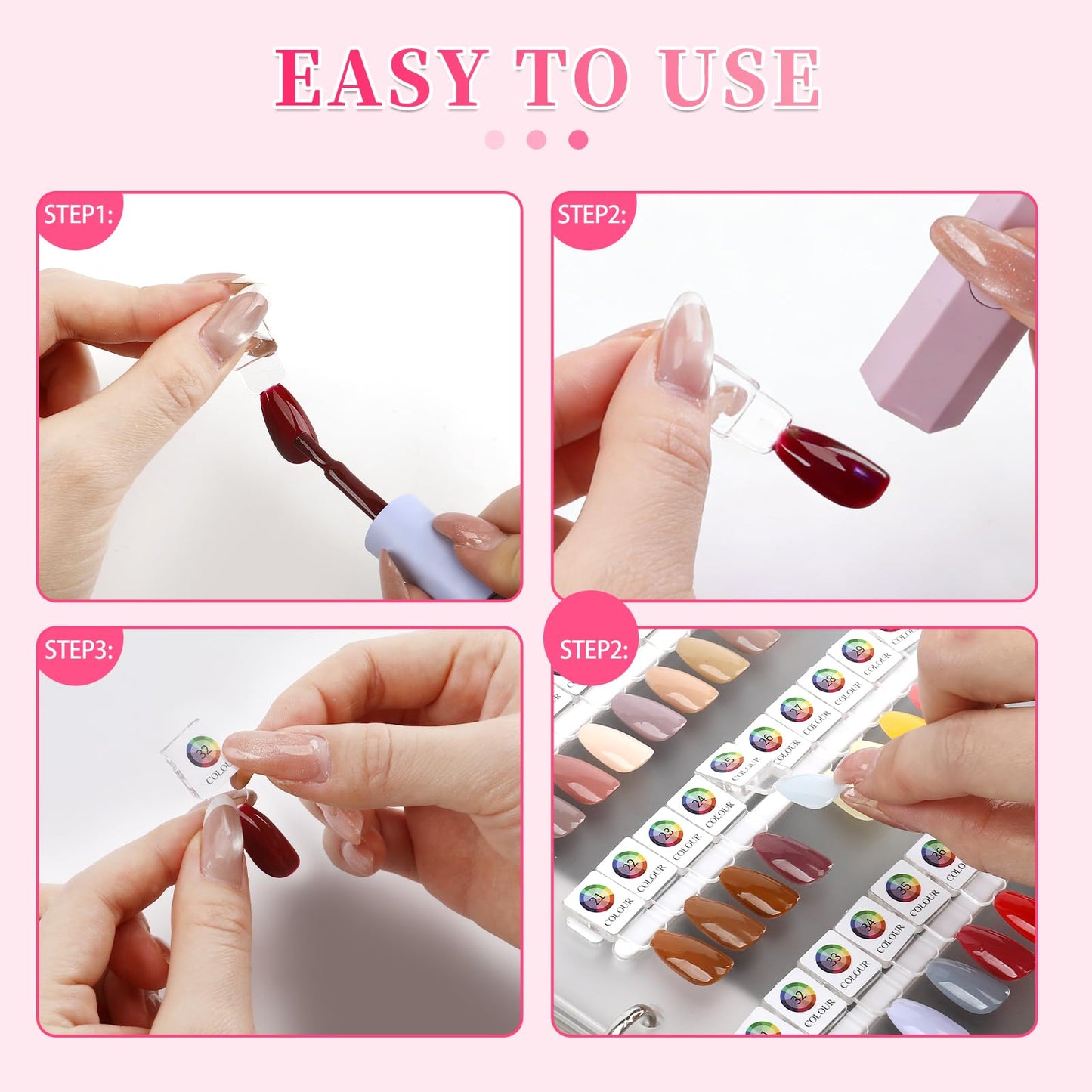 ANGNYA Magnetic Nail Swatch Book,120 PU leather Nail Polish Colors Display Book with 120 Magnetic Tips & 1-150 Number Labels,Perfect for Nail Polish Nails Art Design Nail Art Salon