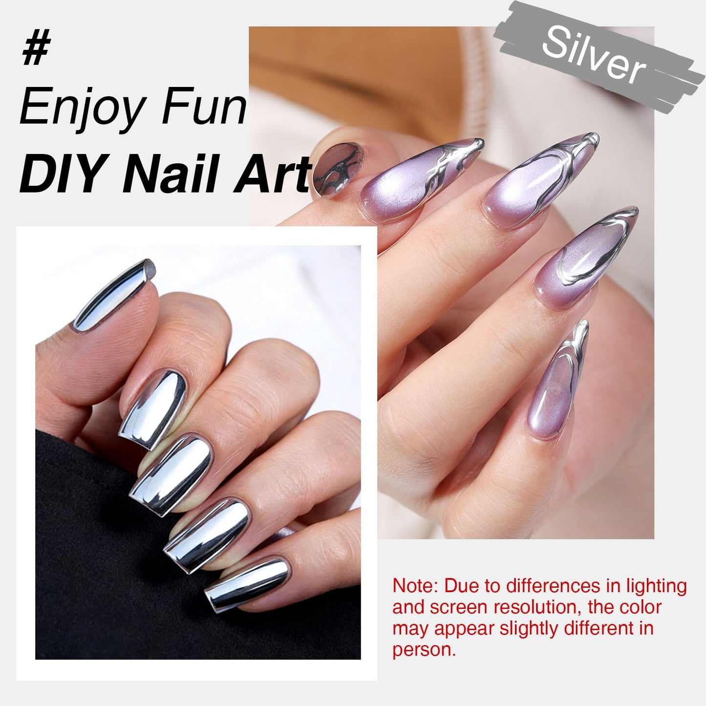GELLAKTIK Metallic Gel Nail Polish Set, 2Pcs Silver & Rose Gold Chrome Painting Gel, Stamping Gel Polish with Nail Art Stamp Plate & Stamper Scraper Kit, DIY Home and Salon Use for Women
