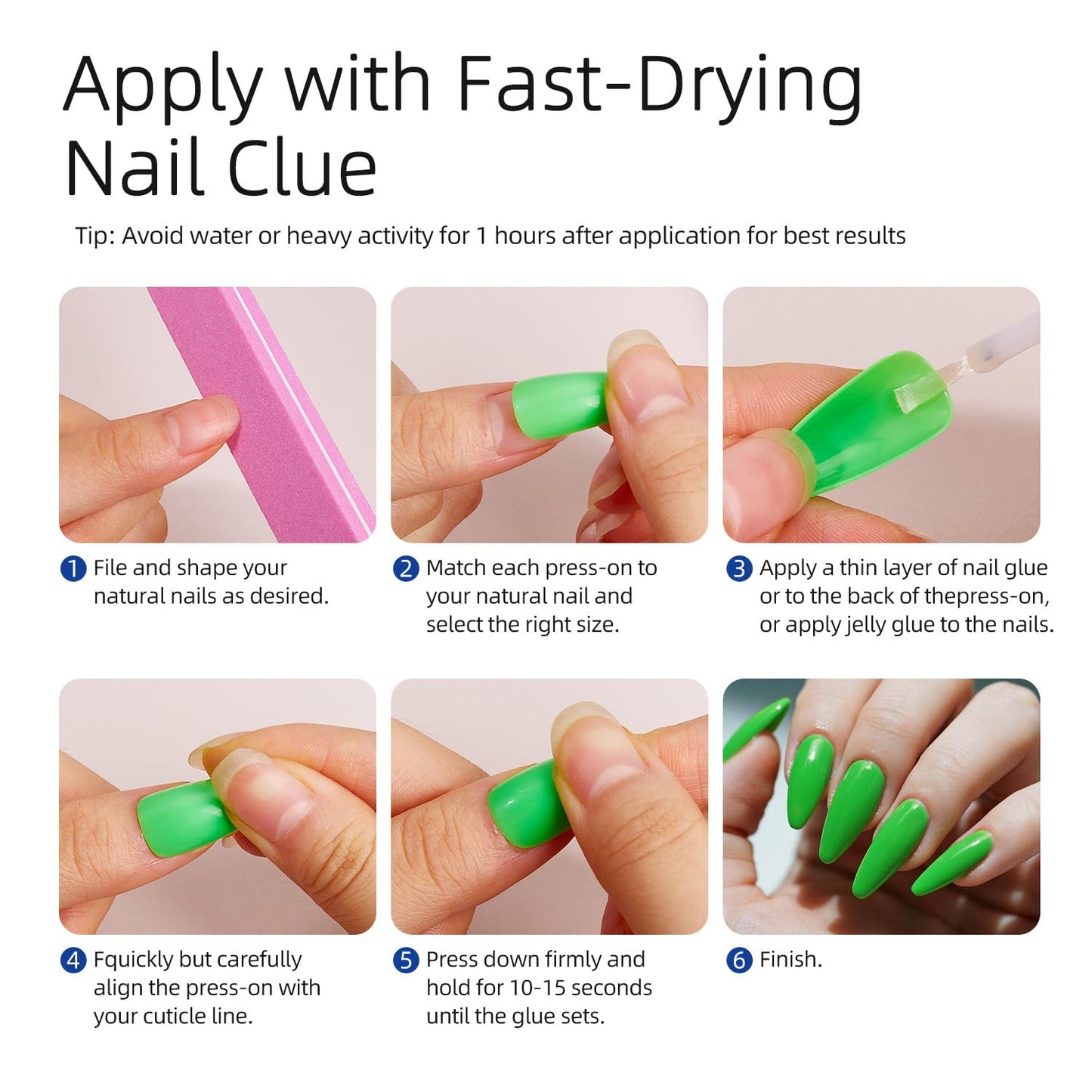 216 Pcs Press on Nails Stiletto Nail Press ons in 9 Colors Long Fake Nails in 12 Sizes Mate False Nails Full Cover Stick on Nails for Women Manicure