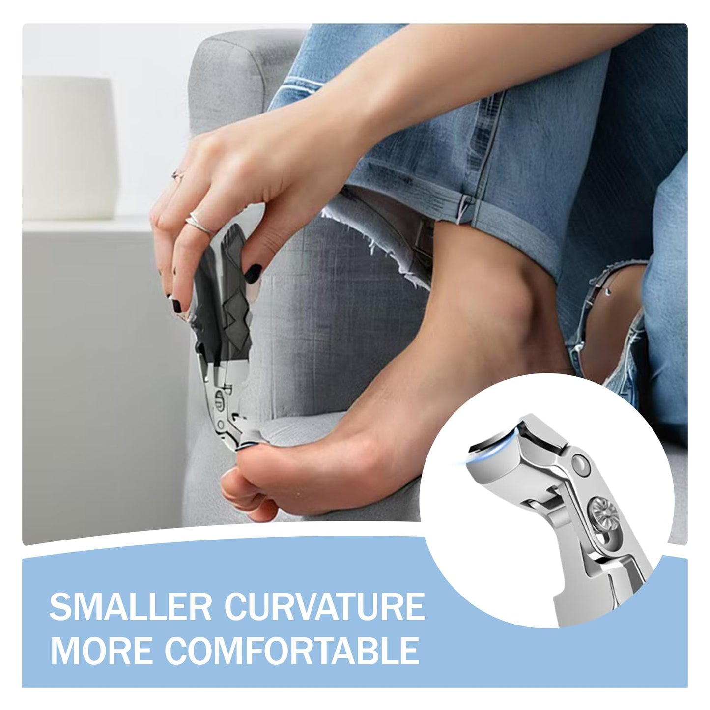 (1SET) 2025 New Orthoclip Toe Nail Clippers，New Ultra Sharp Stainless Steel Wide Jaw Opening Anti-Splash Slanted Nail Clippers of Oblique and Flat Mouth,Thick Nails, Fingernails & Toenails