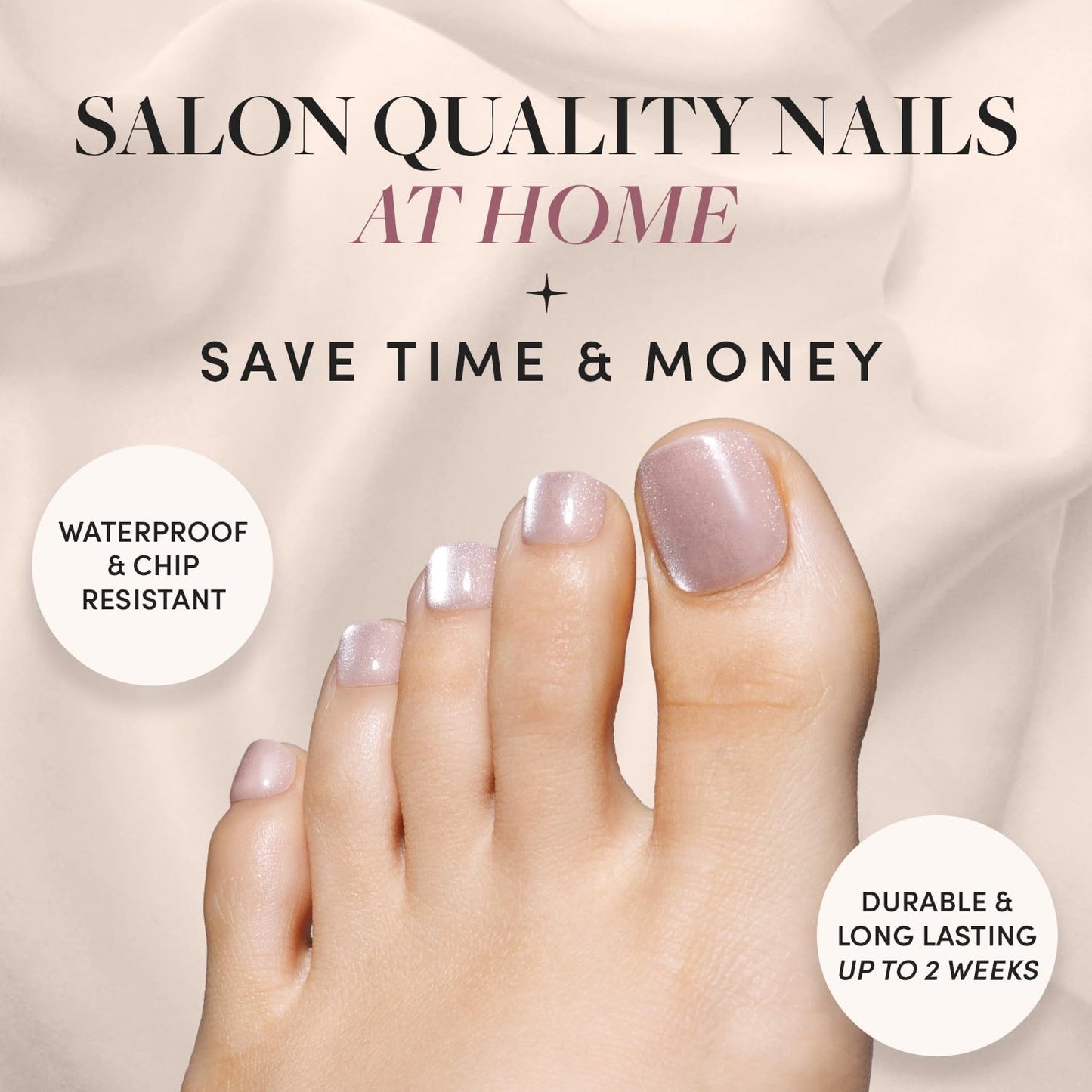Glamnetic Press-On Nails Bundle - Azure Blue, Hailey & Fairy Dust | Bright Blue Round Fake Nails | Glazed Almond False Nails | Short Oval Beige-Pink Nails with a Metallic Finish