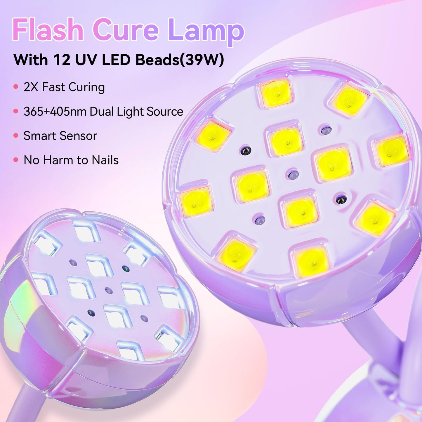 Makartt UV LED Nail Lamp - Gooseneck UV Light for Gel Nails USB 39mW/cm² Cordless Flash Cure Lamp with 4 Times & Auto Sensor Nail Dryer Fast Curing Nail Art Design for Salon Home DIY (Glazed Purple)