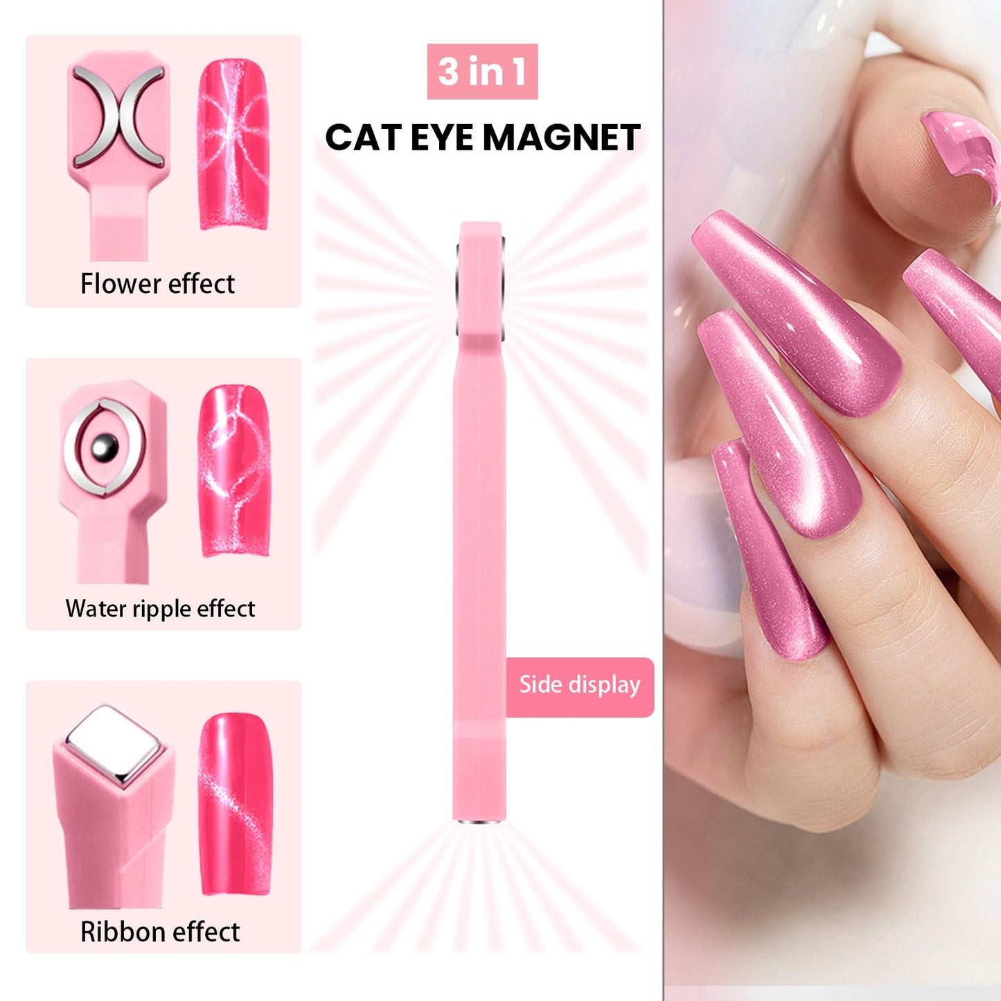 10Pcs Nail Art Stamp Pen Nail Art Flower Stamp Pen with 3 in 1 Nail Magnets tools Nail Magnet Stripe Nail Magnet kits, Nail Art Stamp Pens DIY Nail Art Tools for Salon DIY Home Manicure