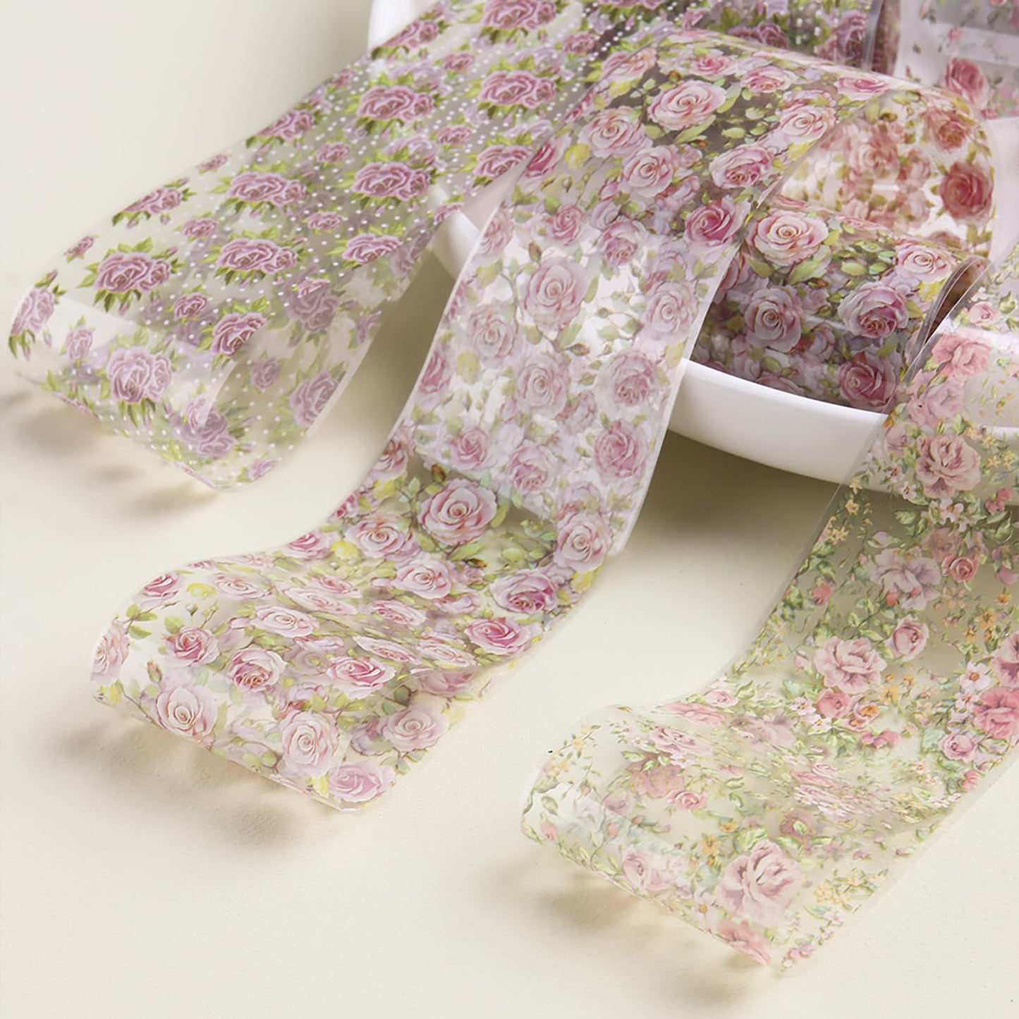 Flower Nail Art Foil Transfer Stickers 10 Rolls Spring Flowers Nail Art Foil Decals Elegant Floral Nail Art Supplies Decoration Spring Nail Transfer Foil Stickers for Women DIY Manicure Accessories