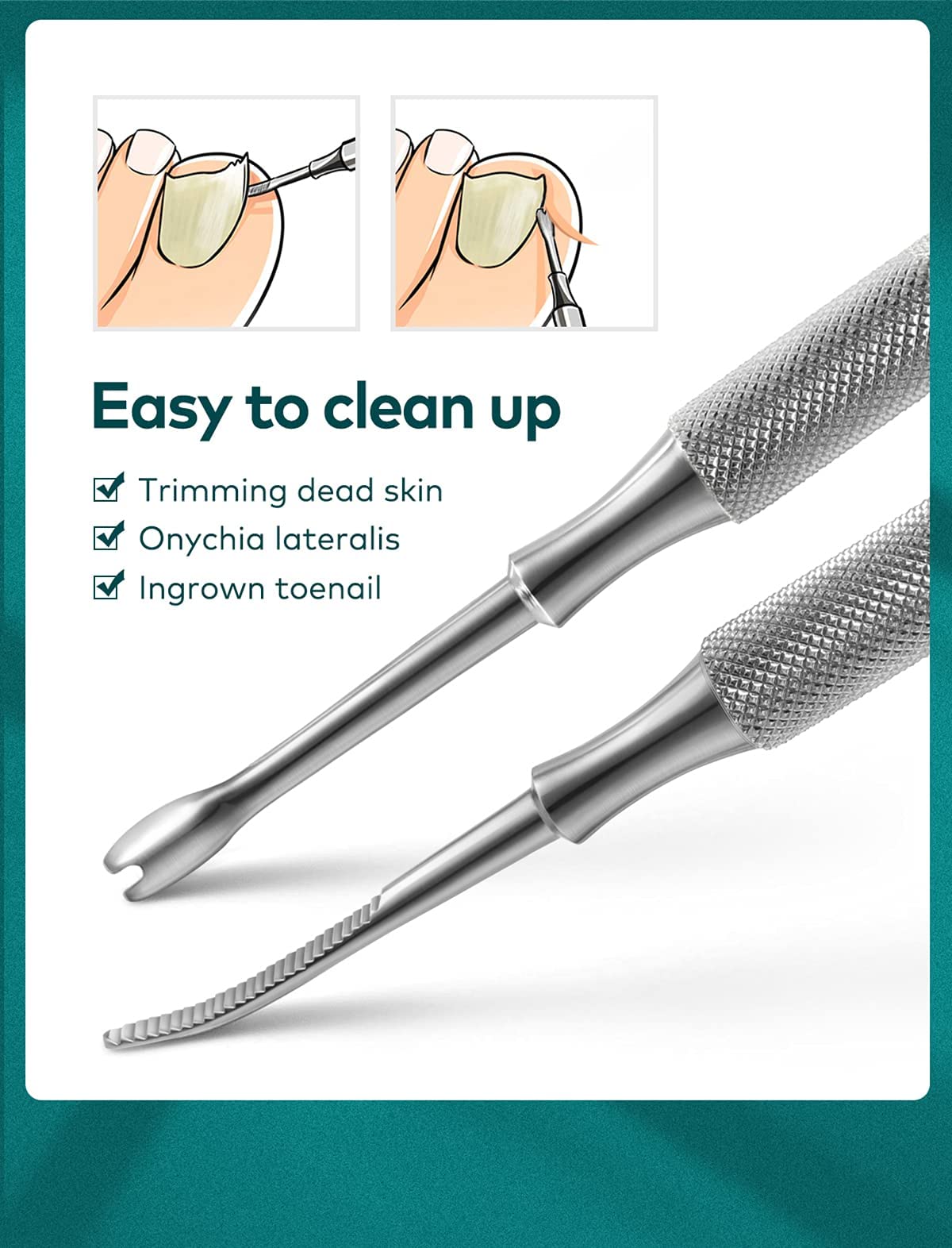 MR.GREEN Nail Clippers for Thick & Ingrown Toenails ,Heavy Duty Professional paronychia Tools with Ingrown Nail File,Stainless Steel Toe nail Clipper with Rubber Handle for Men, Women, Elderly