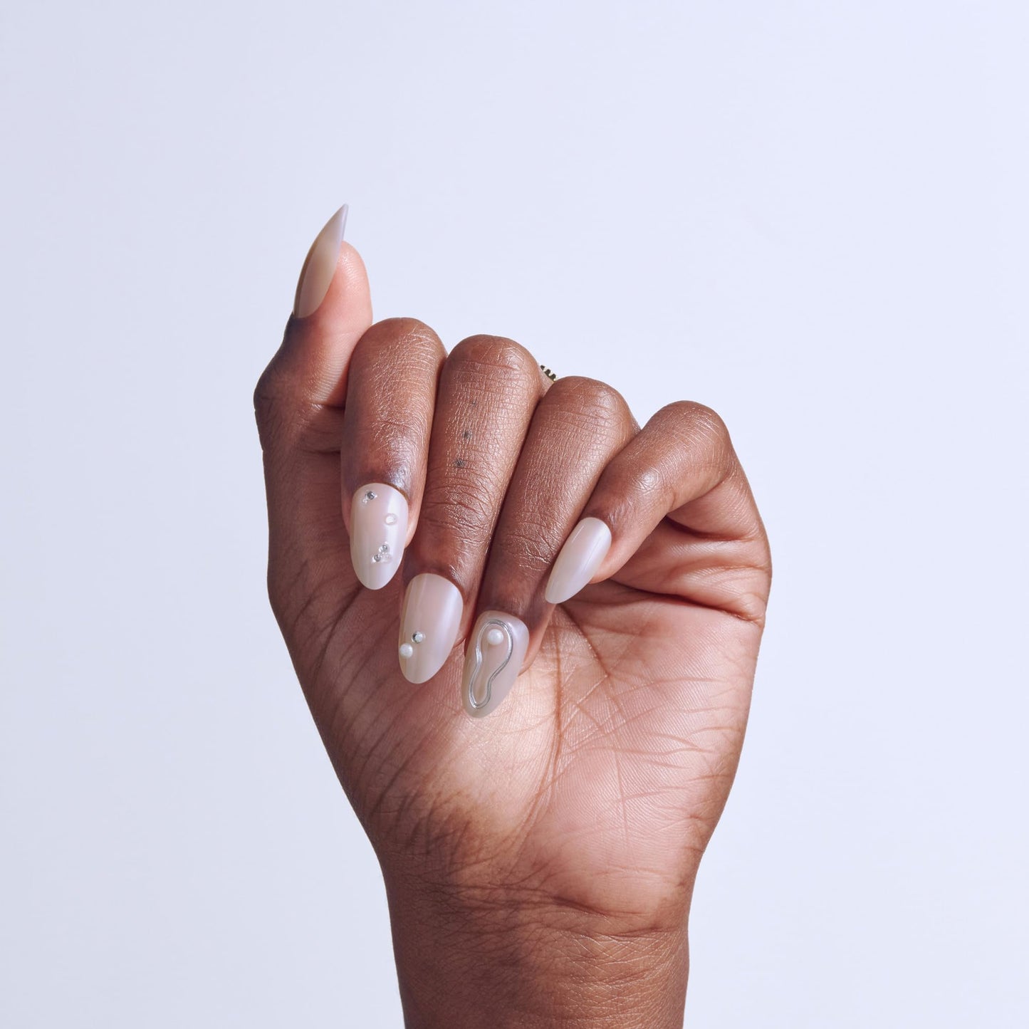 Kiss Icon, Press On Nails, Nail glue included, 'Terrific', White, Medium Size, Almond Shape, Includes 32 Nails, 2g Glue, 2 Manicure Stick, 1 Mini File, 2 Prep Pads, 48 Adhesive tabs