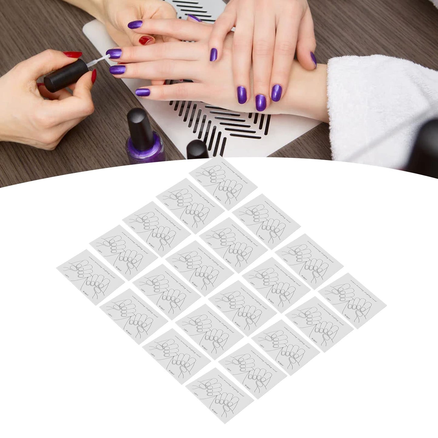 Nail Tips Display Card, Nail Art Color Showing Card, Finished Fake Nails Display Card, Finger Manicure Display Card, Nail Gel Polish Display, Hand Model Manicure