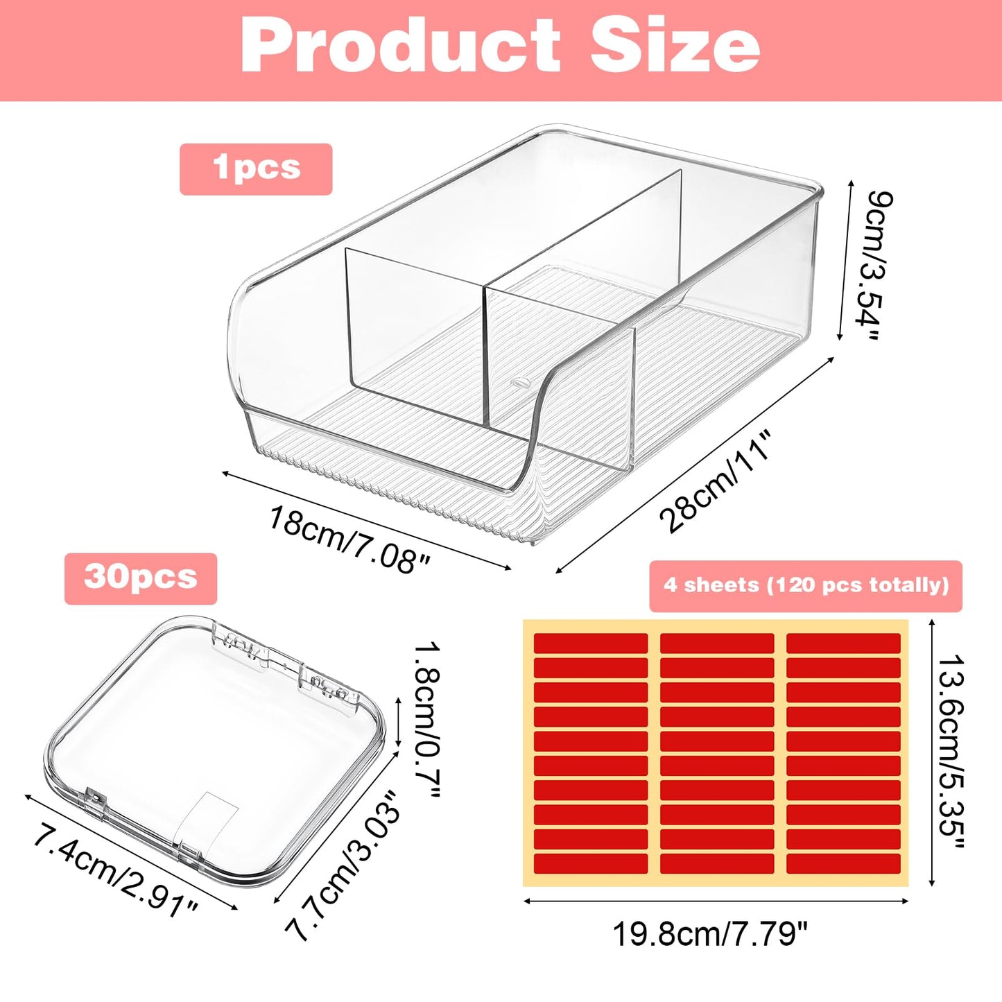Lemecima 30 Pcs Press On Nail Storage Box Set with Acrylic Display Case Organizer - Press On Nail Packaging Box with 120 Pcs Adhesive Tapes for Fake Nail-Storage Nail-Display Nail-Salon