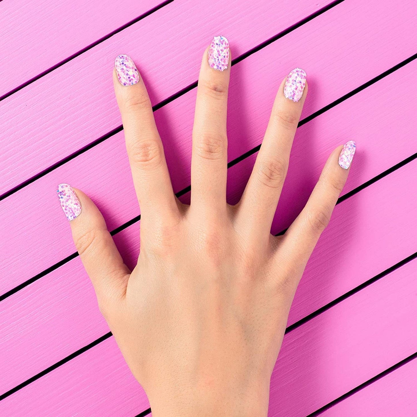 7 Day Manicure Collection - 84PC Press On Nail Set, Day-Of-The-Week Adhesive False Nails for Girls (PEACE-SMILEY Collection) – Colorful Novelty Designs Stick On Nails For Kids