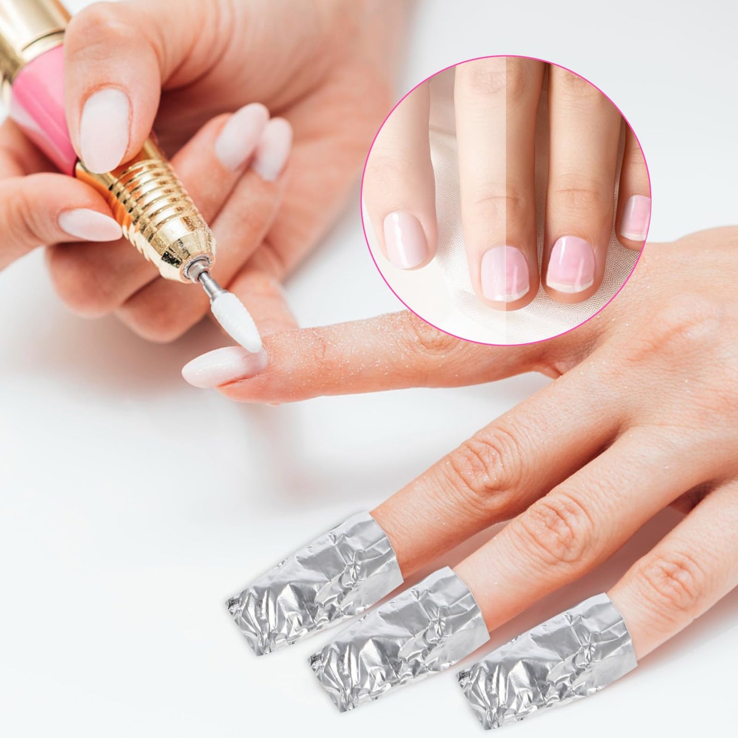 SHENLIU 1000Pcs Nail Polish Remover Foil Wraps Soak Off Foils Pads Gel Nail Polish Removal Tool Kit for Professional Salon & Home Use with Lint-Free Lager Cotton Pad