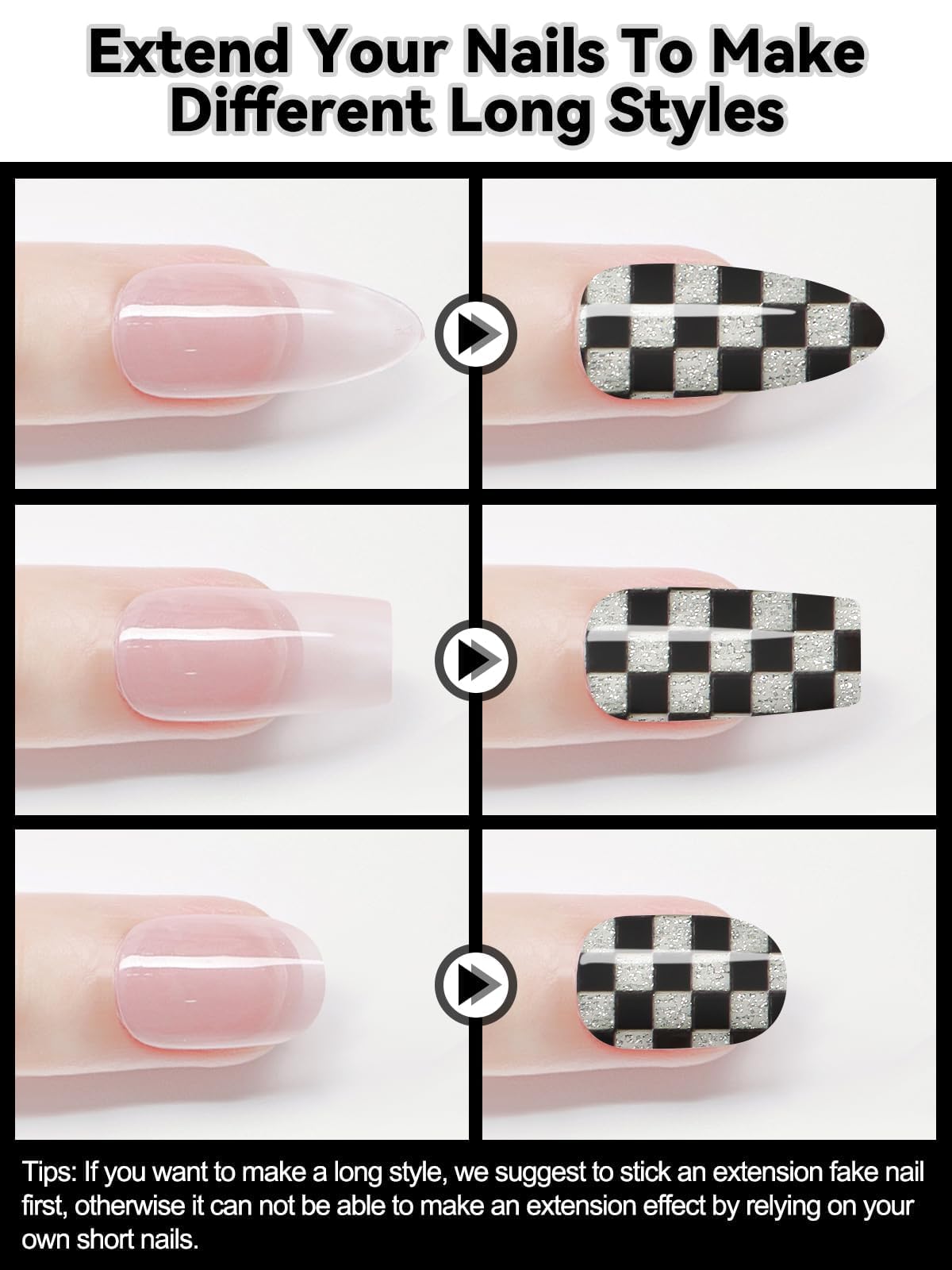 32PCS Semi-Cured Gel Nail Strips EBANKU Nail Polish Stickers Long-Lasting Semi-Cured Gel Nail Wraps Full Nail Polish Wraps Shiny Nail Decors Gel Nail Art Stickers UV/LED Lamp Required (Black Plaid)