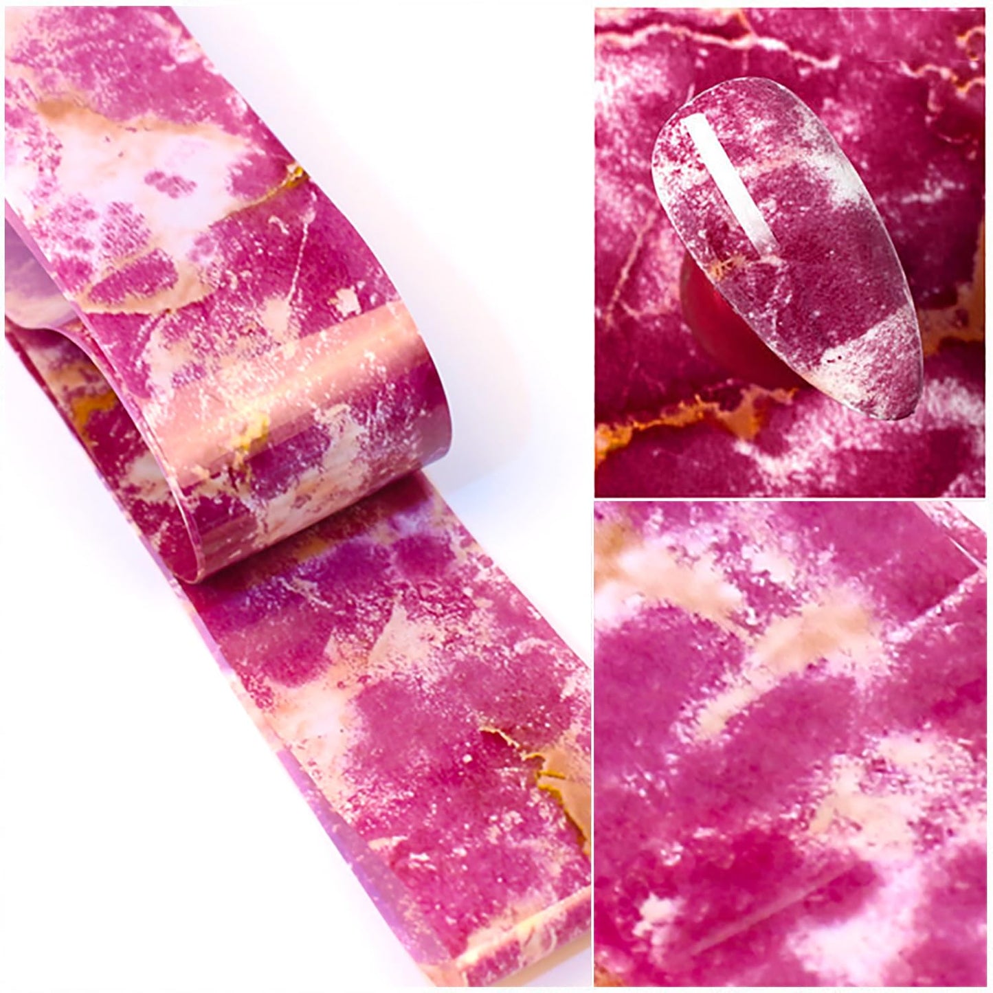 Nail Foil Transfer, DANNEASY 30 Roll Marble Nail Foils Starry Sky Nail Transfer Stickers Holographic Nail Art Foil Iridescent Nail Design Stickers Nail Decals for Women Kids