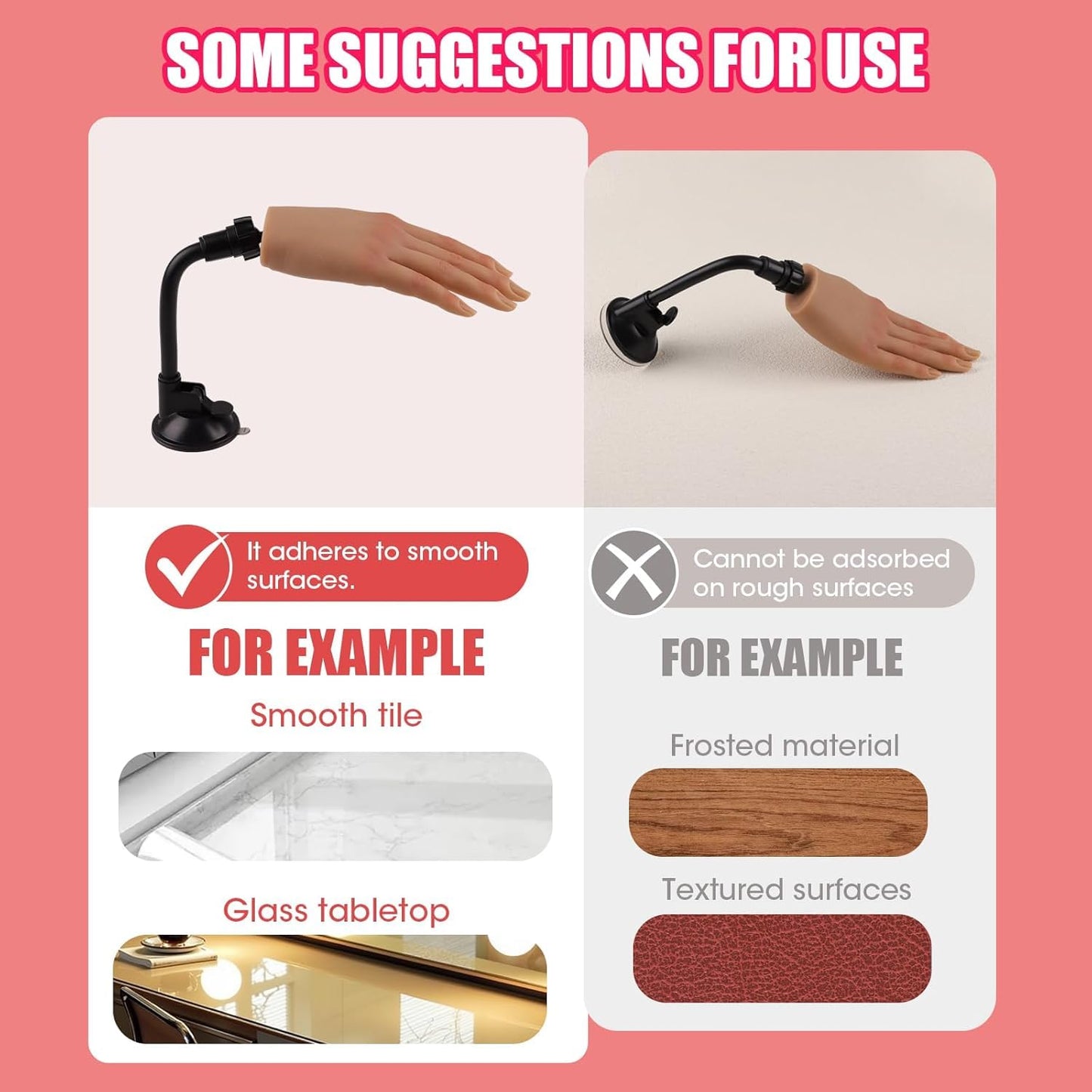 Practice Hand for Acrylic Nails with Stand Bracket, Silicone Fake Hands to Practice Fake Nails Mannequin Hand for Nails Practice and Nail Art Single Right Hand Color 3#
