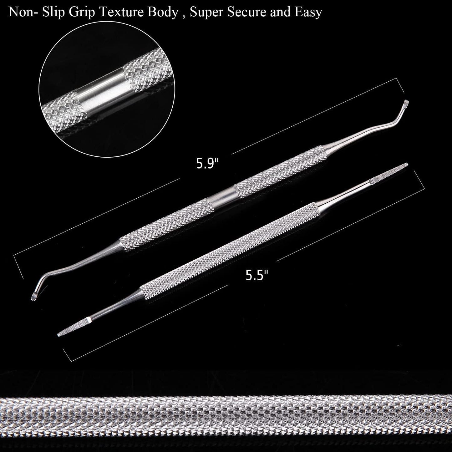 FAMILIFE F03 13pcs Manicure Set and L07 100% Stainless Steel Ingrown Toenail File and Lifter Double Sided with Storage Case (Ingrown Toenail File)