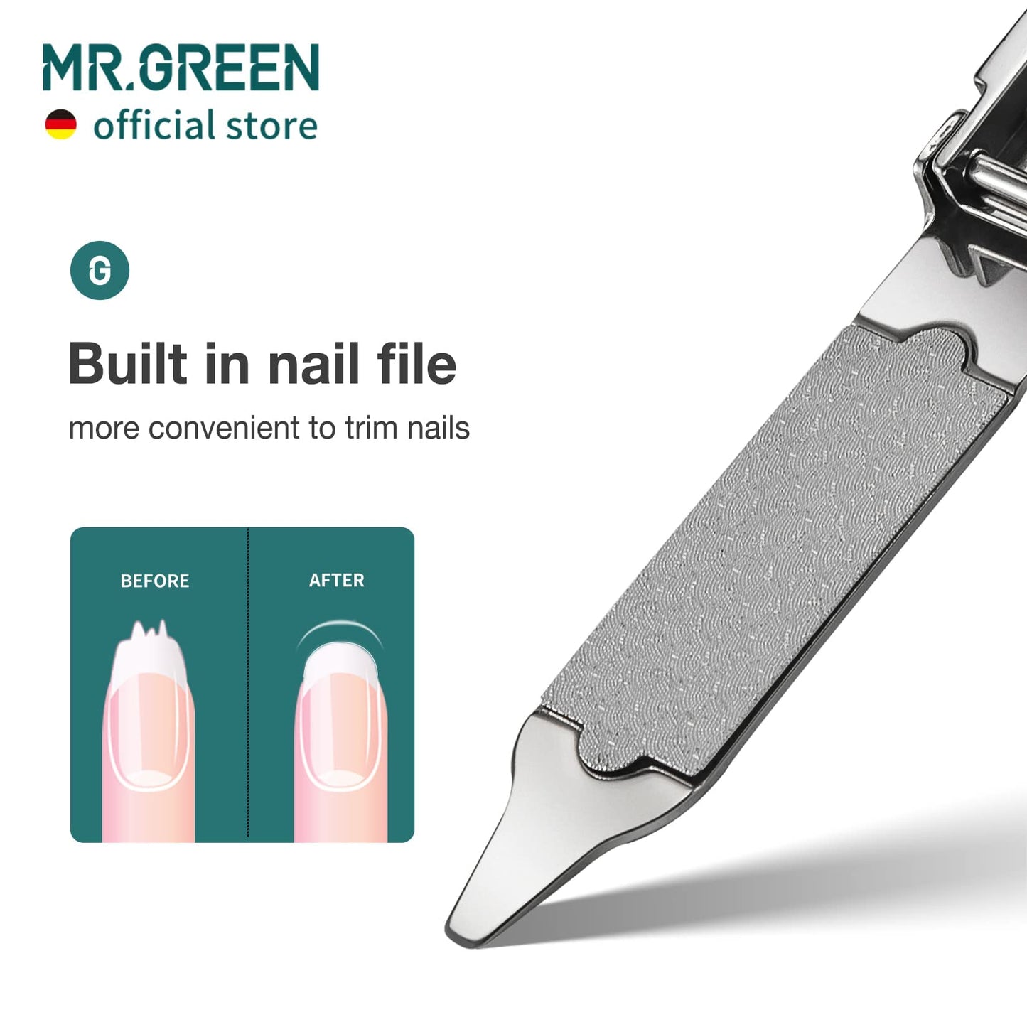 MR.GREEN Collapsible Nail Clippers Small and Thin Portable Travel Nail Scissors Cutter Stainless Steel Manicure Tools with Nail Files (Orange Leather Case+ Iron Box) Multicoloured