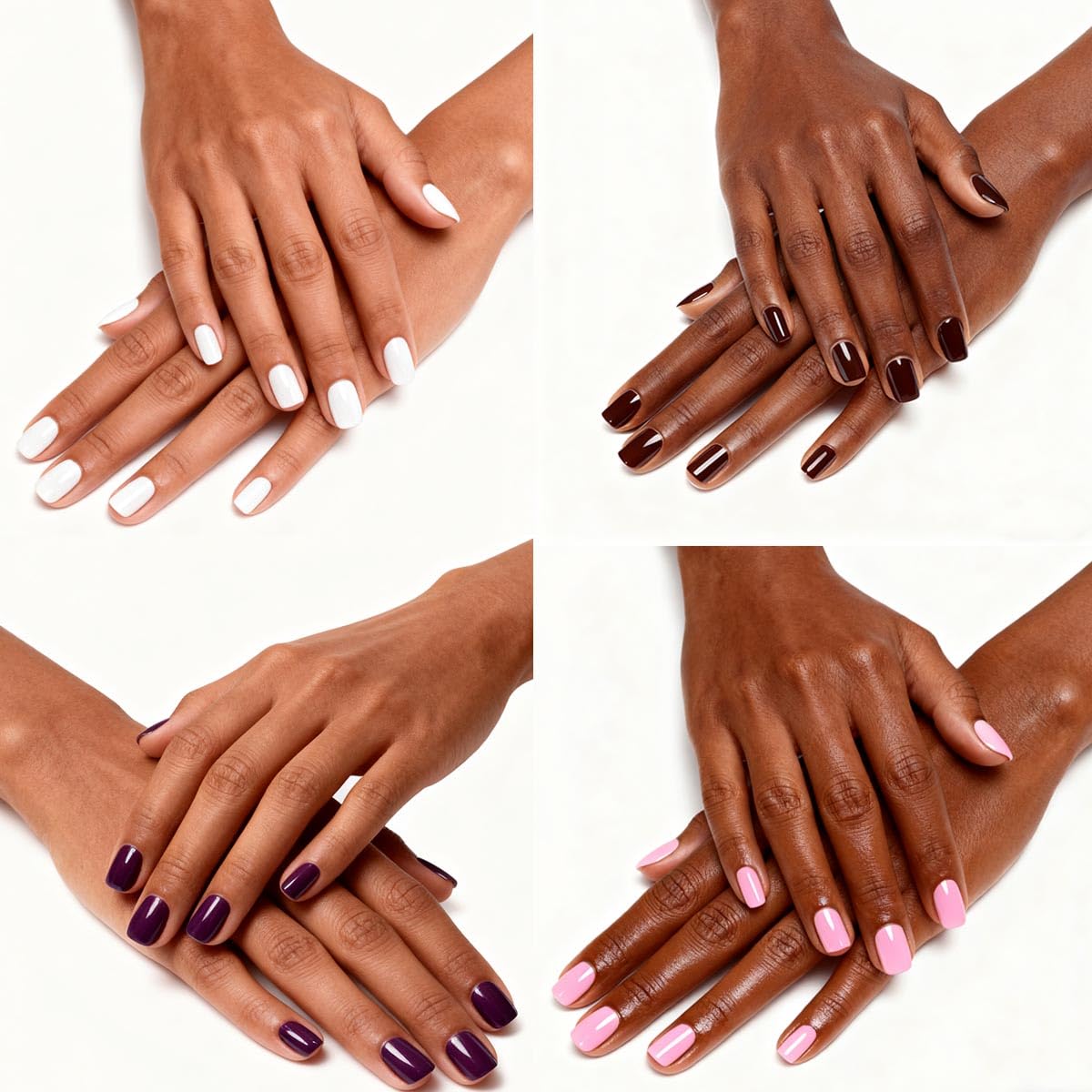 576pcs Square Press on Nails Medium, Mixed Colors Press on Nails Full Cover Glossy Acrylic Glue on Nails for Women Girls Nails Design