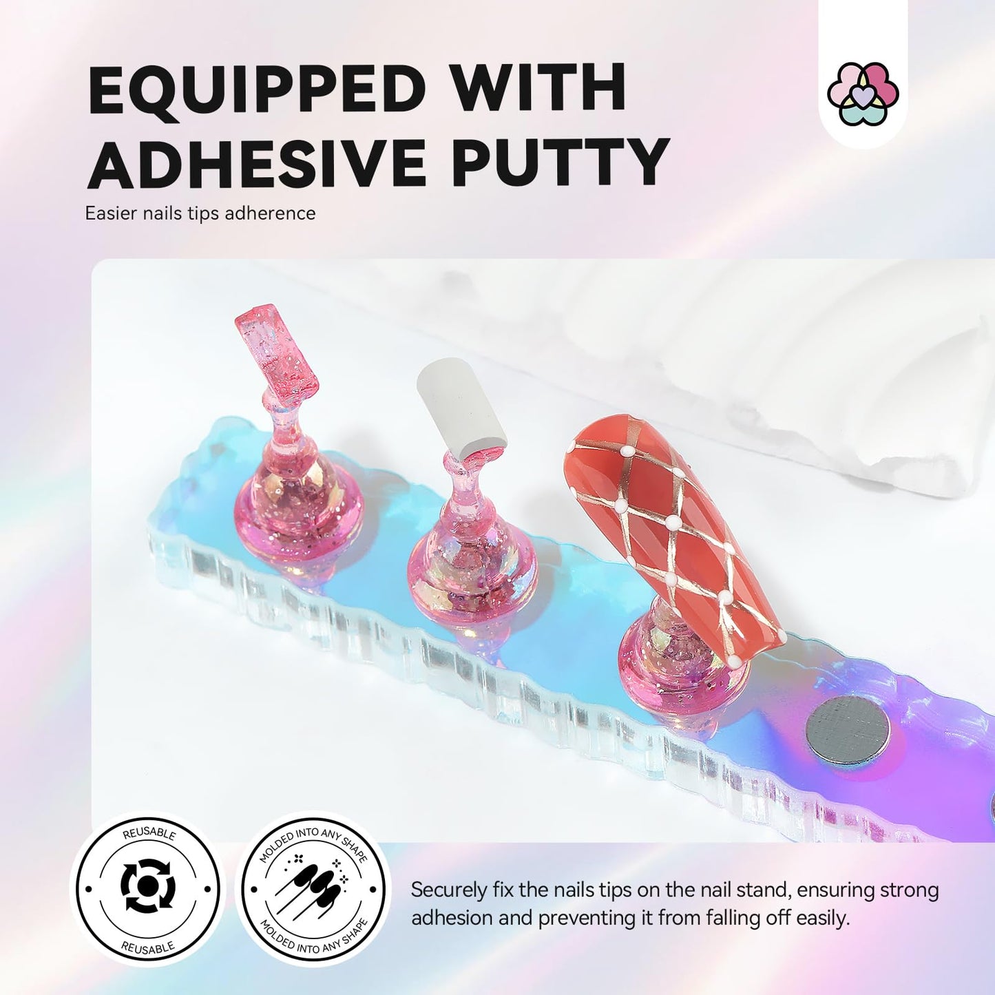 SAVILAND Nail Holder for Painting Nails: 15pcs Strong Magnetic nail stand for Press Ons with Nail Stand Press On Toenails Kit: 216 PCS Everlasting French Tip Press on Nails for 18 Sizes Ultra