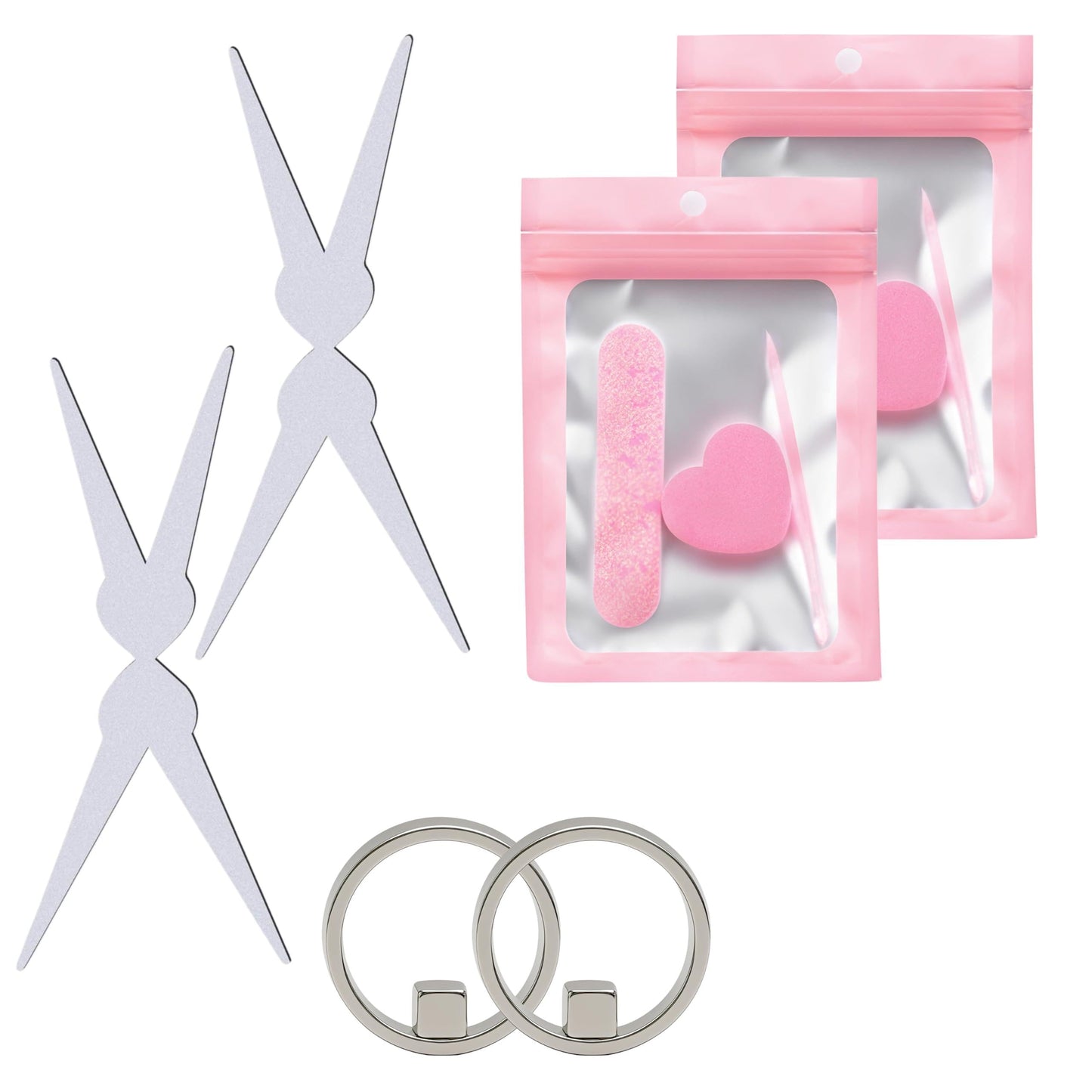 Ring-Shaped Cat Eye Nail Magnet Tool,Hollow Circular Wide Beam & French Y Shape Nail Magnet Set (Wide Beam,Heart,French),Portable Hollow Circular Cat Eye for Home DIY,Beginners & Nail Artists(2 Set)