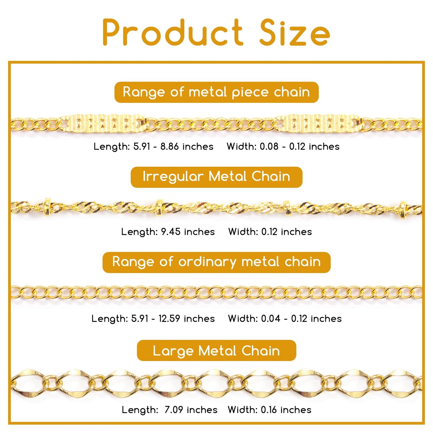 DANNEASY 24 Strips Nail Chain Charms, 3d Metal Nail Charms, Gold Silver Nail Art Chains Studs Nail Jewelry Chains for Manicure Decoration DIY Nails Accessories