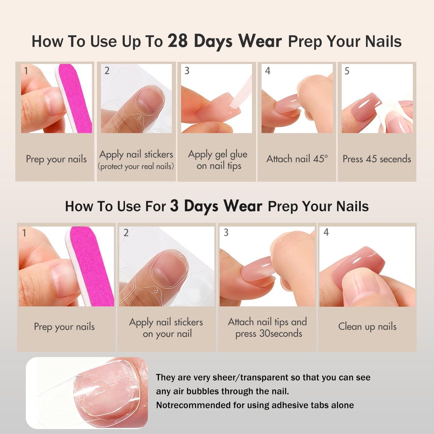 SXVME Press On Nails Long Square - Hot Pink Press on Nails with Glue for Women, Bright Fake Nails Press ons Medium, Glossy Soft Gel Glue on Nails Coffin, Reusable Nail Stick Ons, Fushia 24 Pcs