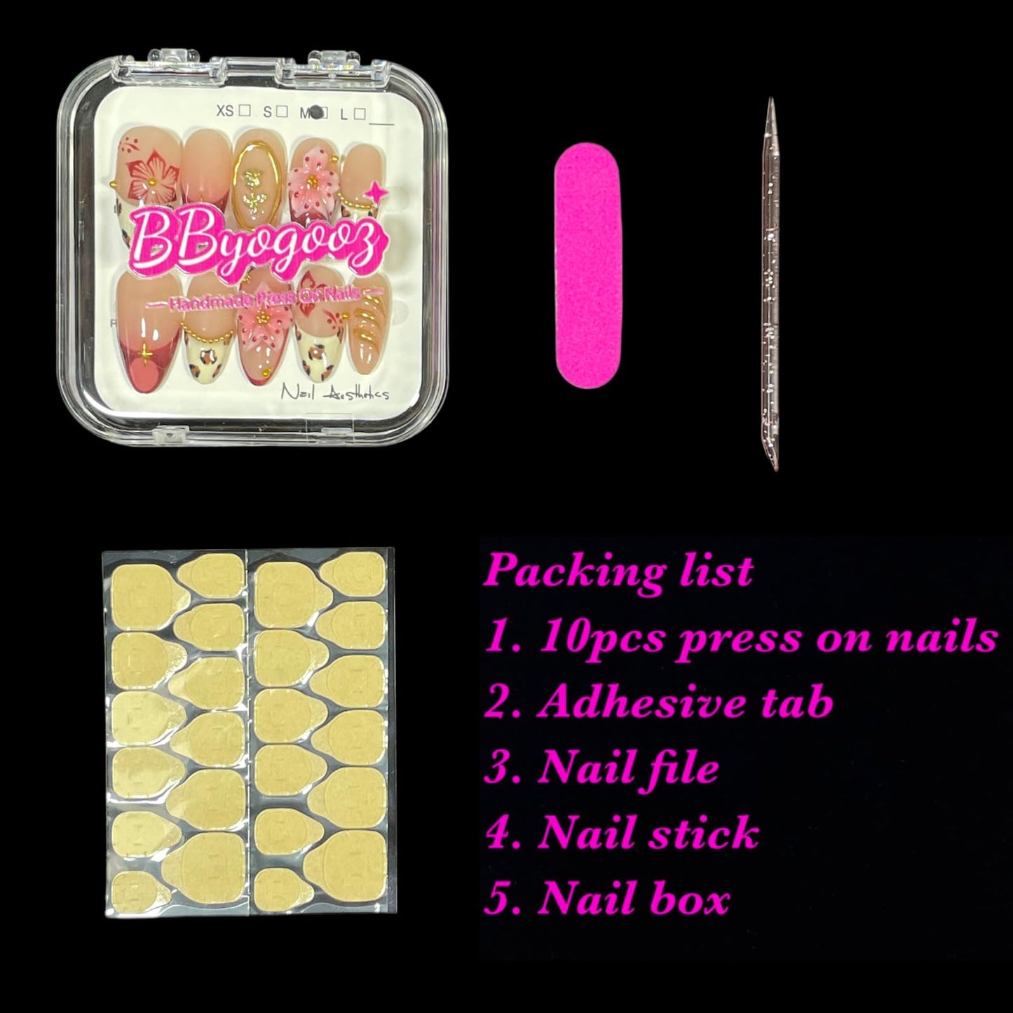 Handmade Press on Nails, Medium Almond Shape, 3D Floral Design with Gold Accents, Leopard Print Acrylic False Nails (Gilded Feline, M)