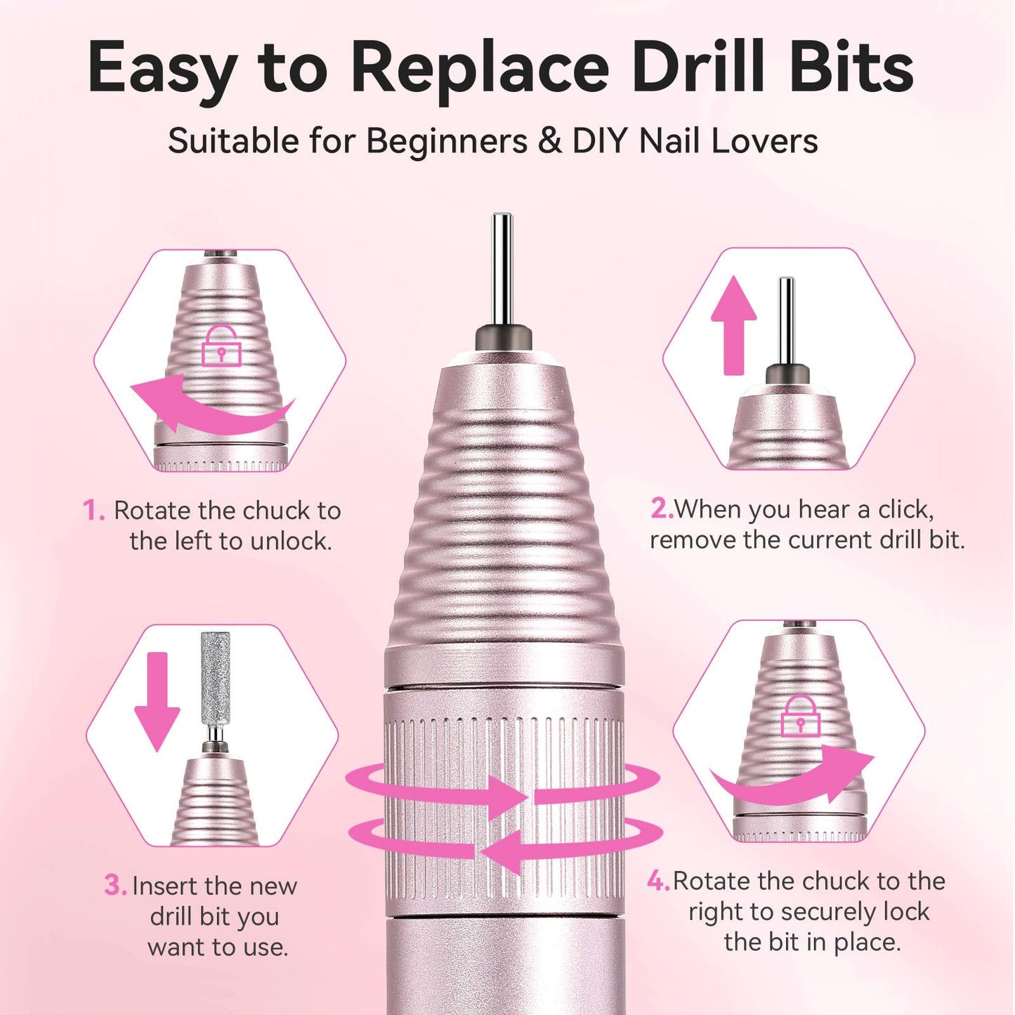Makartt Electric Nail Drill – Rechargeable 35000 RPM Professional Efile, Cordless Nail Drill Machine Kit & Nail Machine for Acrylic Dip Powder Gel Polish,Quiet Lightweight Portable Tool for Salon Home