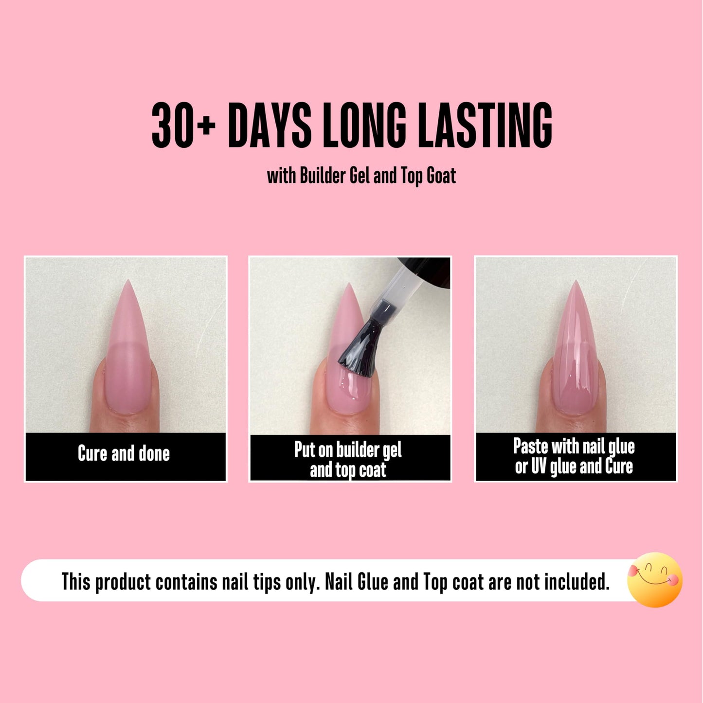 NOVO OVO Medium Long Stiletto Nail Tips Berry Pink (224Pcs) - Pre-designed Soft Gel Full Cover False Nails, Sharp Pointed Acrylic Press on Extension, DIY Salon Manicure (16 Sizes)