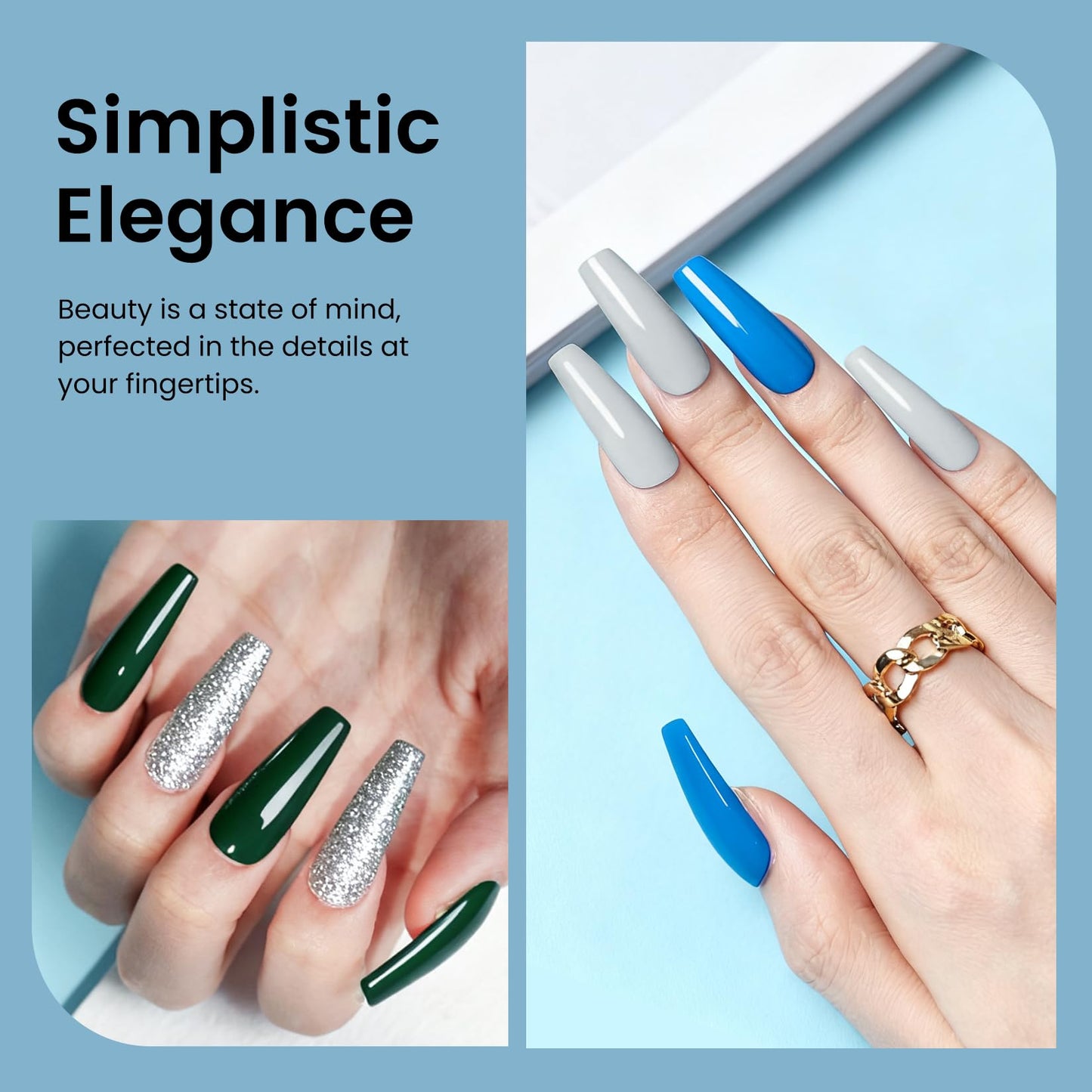 phoenixy 60 Pcs Gel Nail Polish Set, 54 Colors Gel Polish Milky White Burgundy Red Blue Yellow All Season 6 Pcs Base Top Coat DIY Beginners Gift Set for Women