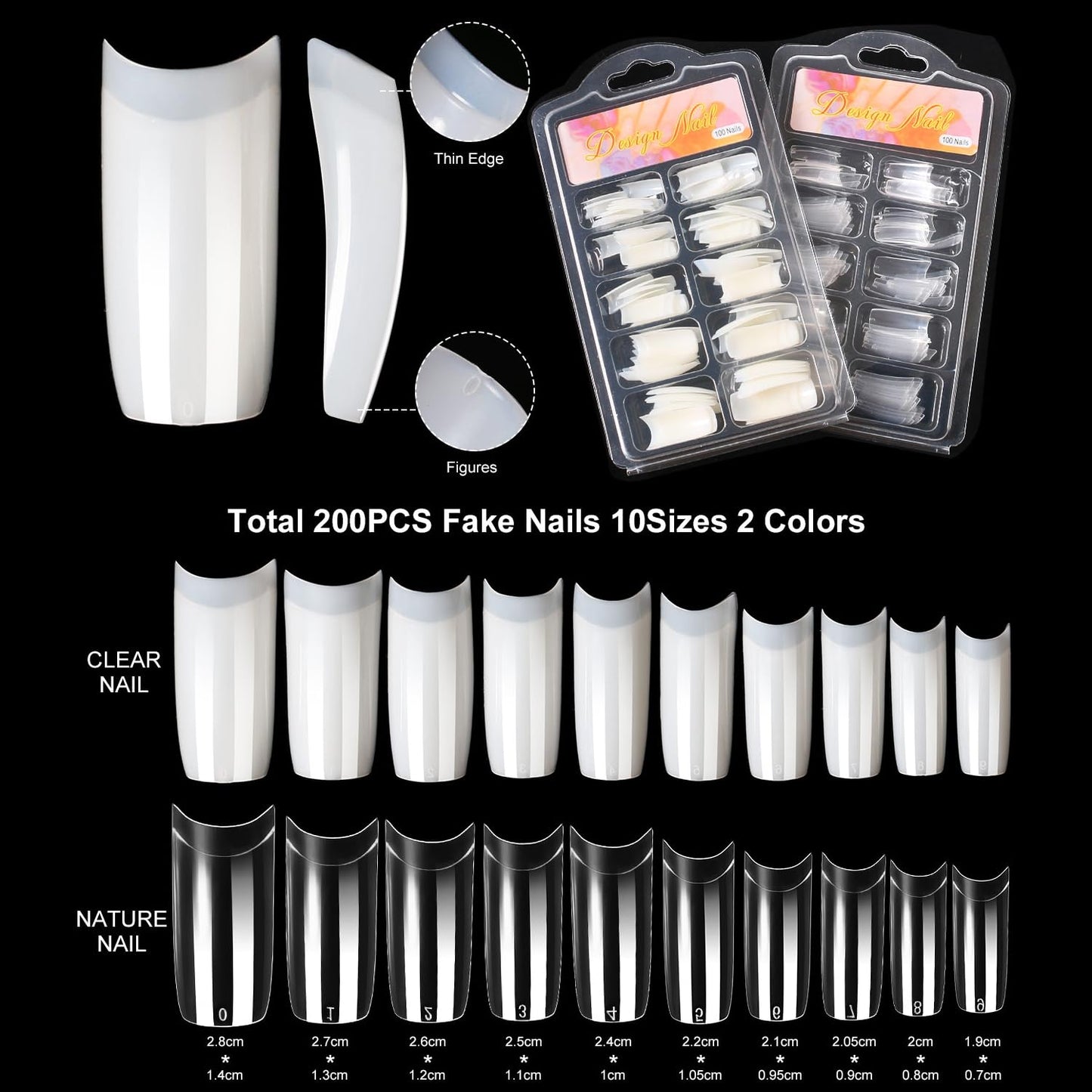 Acrylic Nail Kit -Clear White Pink Acrylic Powder with Nail files Brushes Nail Tips Nail Supplies Starter for Women Home & Salon