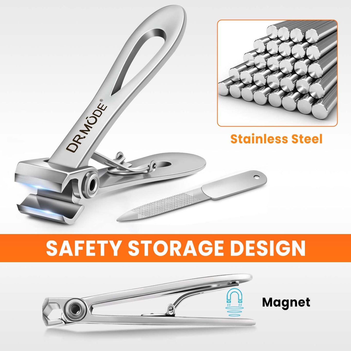 Straight Nail Clippers for Thick Nails, Heavy Duty Large Toenail Clippers for Seniors with 17mm Wide Jaw Opening, Ultra Sharp Stainless Steel Toe Nail Clippers Cutter for Men with File