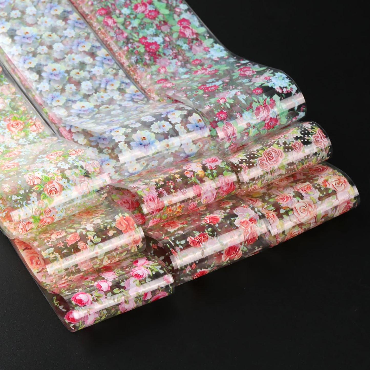 10 Rolls Flower Nail Foil Transfer Stickers Spring Flowers Nail Art Foil Decals Cute Floral Nail Art Supplies Decoration Summer Nail Transfer Foil Stickers for Women DIY Manicure Accessories