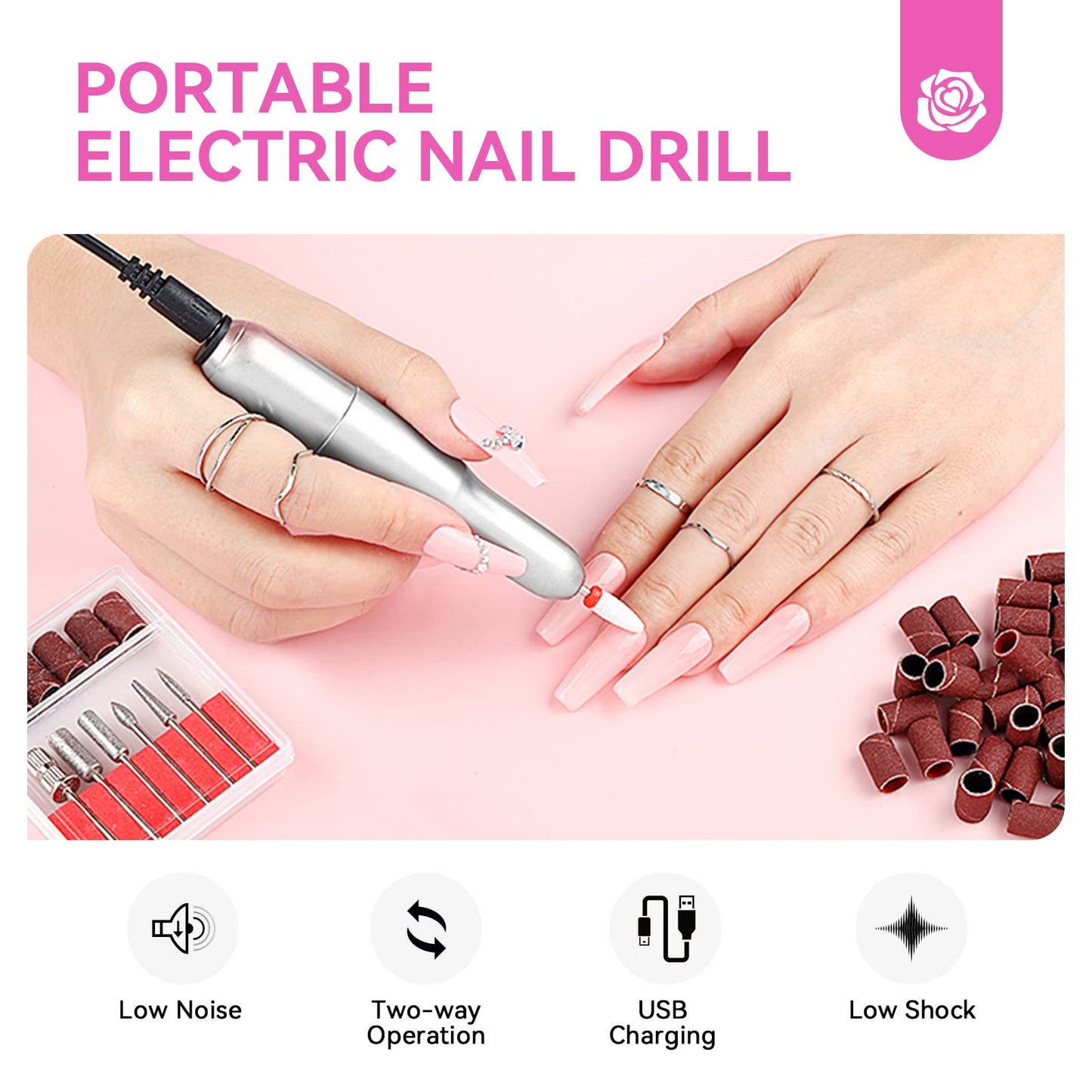 SAVILAND Acrylic Nail Kit with Drill: Professional 0.5Oz Clear/White/Pink Acrylic Powder and 50ml Liquid Set with Drill Nail Brush Forms Tool Extension Set for Beginners with Everything Home DIY Salon
