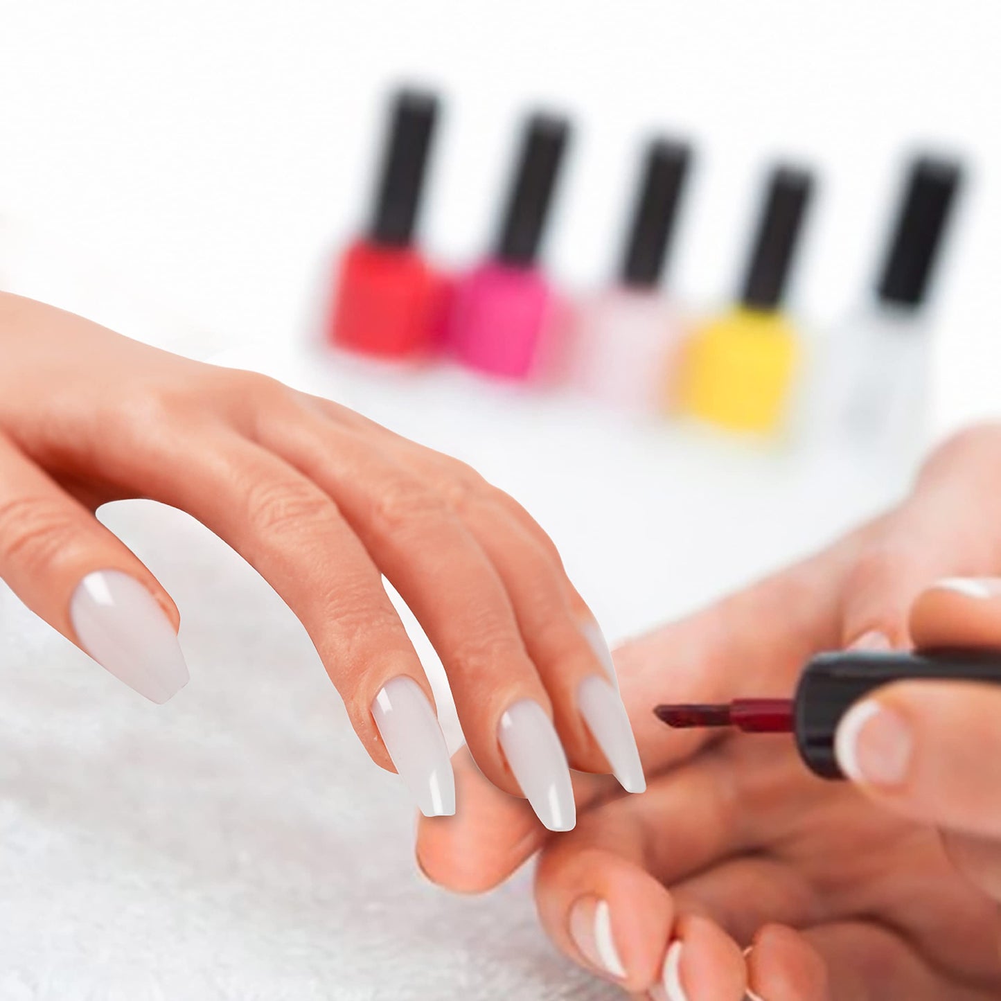 Professional Silicone Practice Hand for Acrylic Nails by Nail Nobility - Full Poseable Hand for Practicing Nail Art, Acrylic, Gel Techniques by Nail Techs Artists - Flexible, Reusable, Realistic