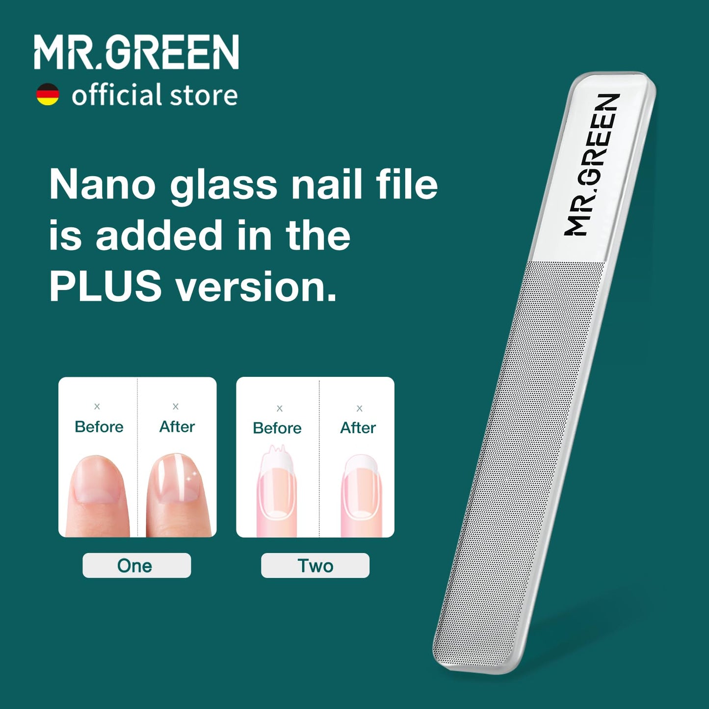 MR.GREEN Nail Clippers Stainless Steel Anti Splash Fingernail Cutter Manicure Tools Bionics Design Pedicure Scissor Nail Trimmer (Nail Clipper (Large)+Nail File)
